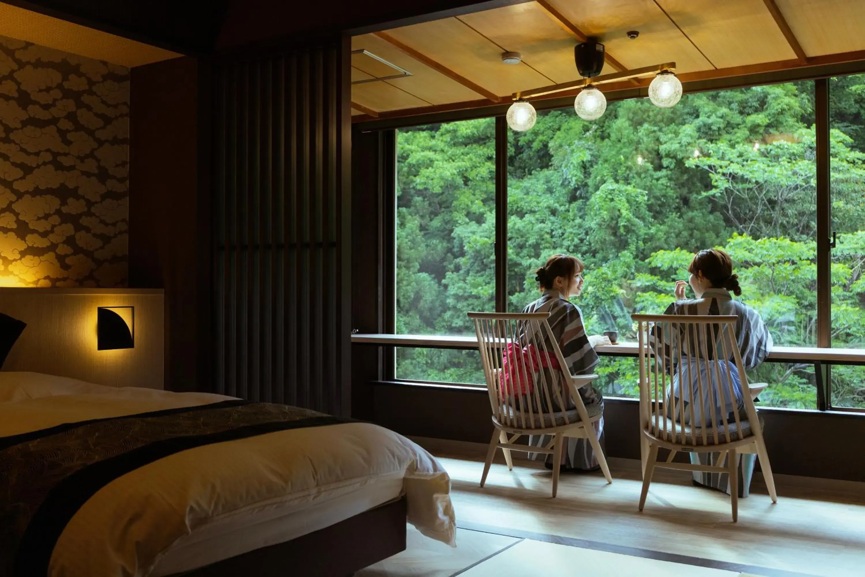 Bed in Yamanakaonsen Ohanami Kyubei Bed in Yamanakaonsen Ohanami Kyubei