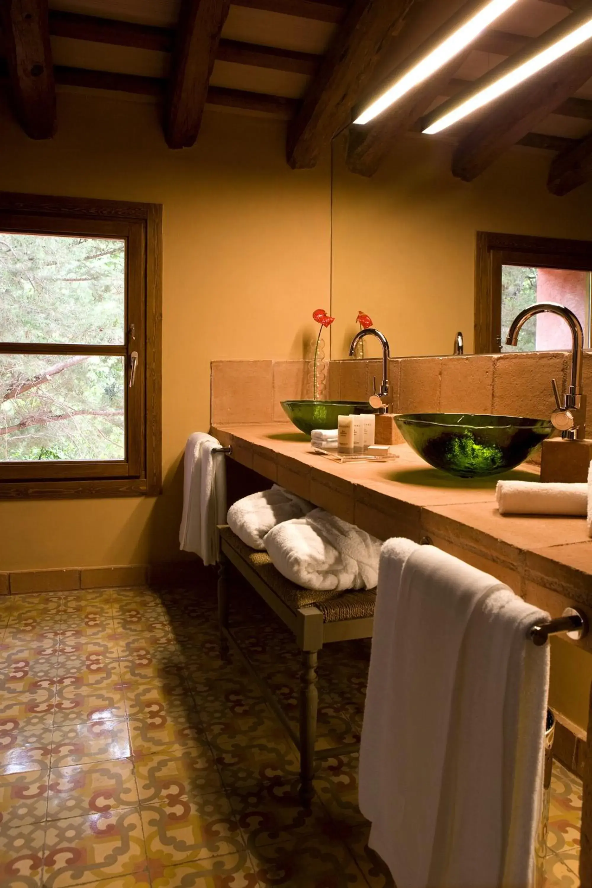 Bathroom, Kitchen/Kitchenette in Hotel Mas La Boella