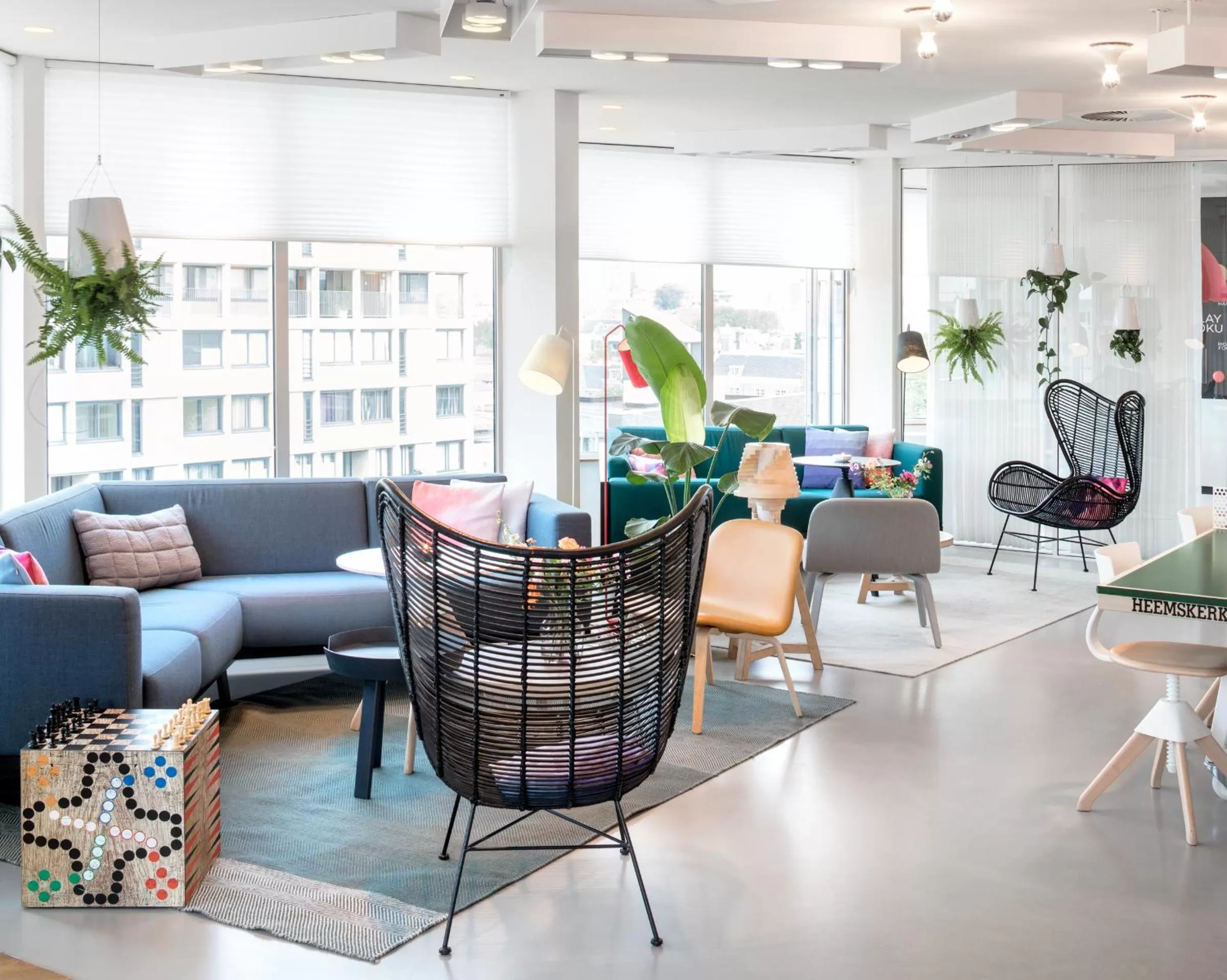 Communal lounge/ TV room in Zoku Amsterdam