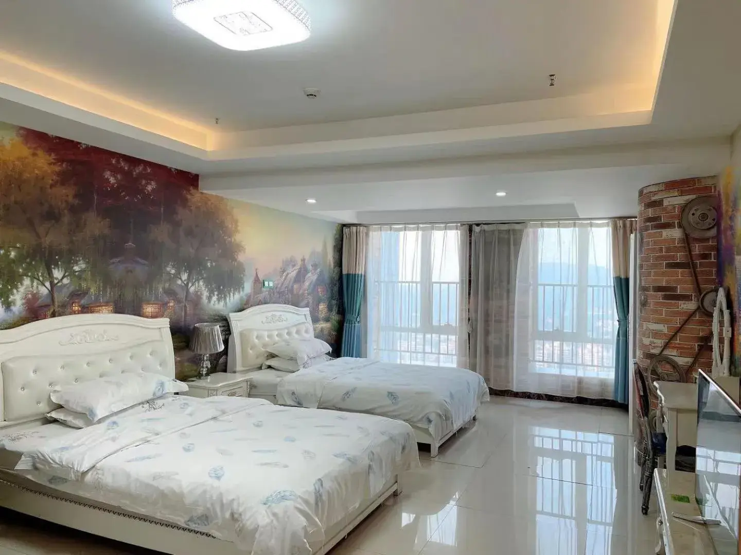 Bedroom, Bed in Guangzhou Manhattan International Apartment Zhengjia Branch
