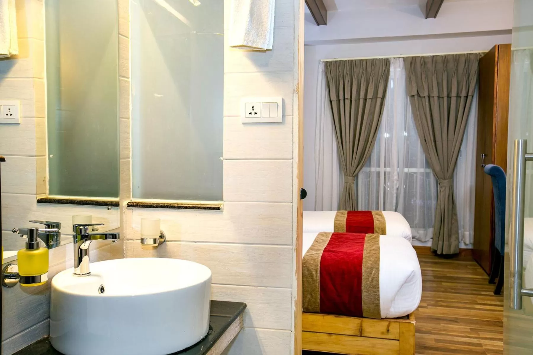 Bed in Beautiful Kathmandu Hotel