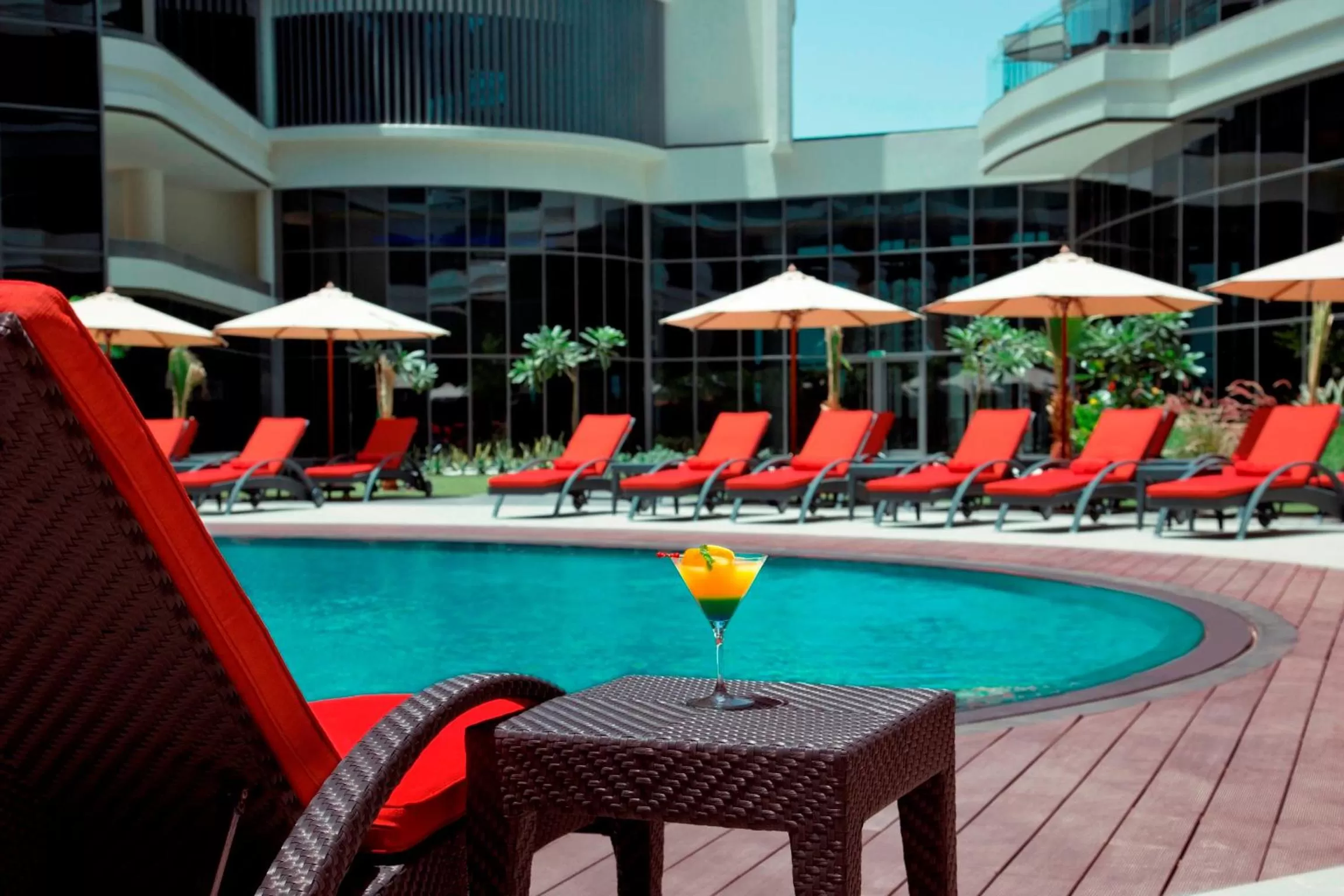 Pool view in Majestic Arjaan by Rotana – Manama