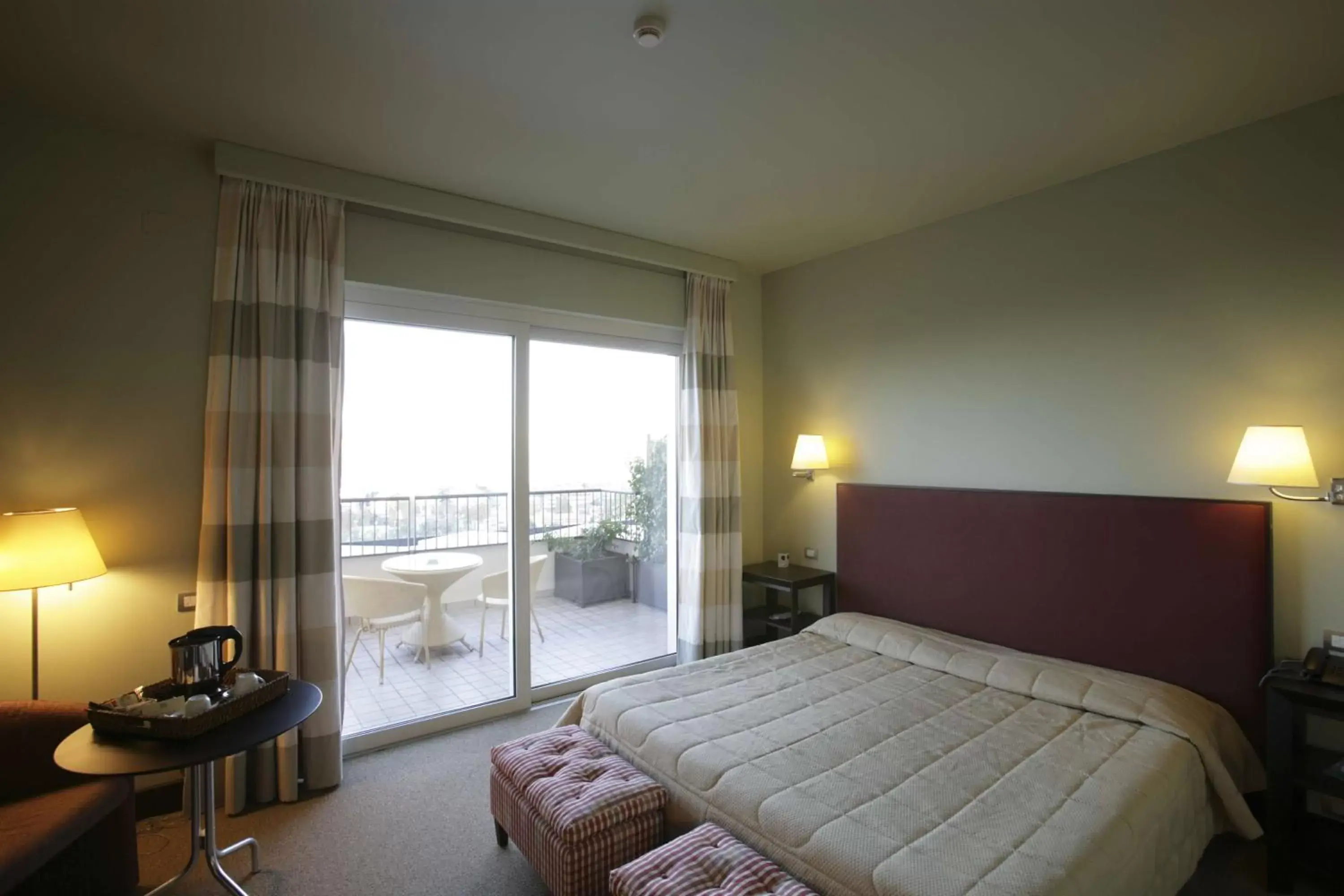 Balcony/Terrace, Bed in Villa Maria Hotel & SPA