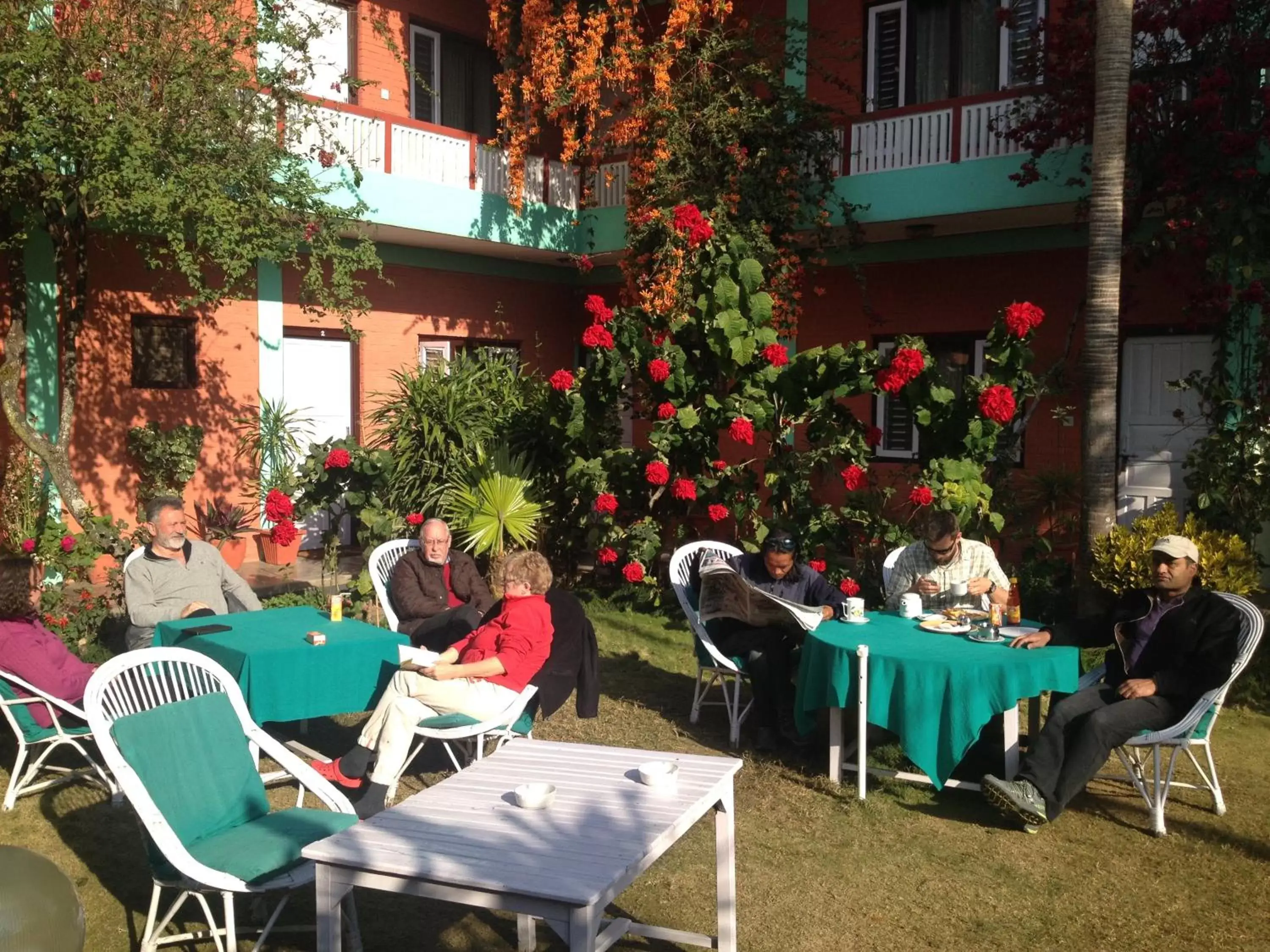 Garden, Restaurant/Places to Eat in New Pokhara Lodge - Lakeside, Pokhara Nepal