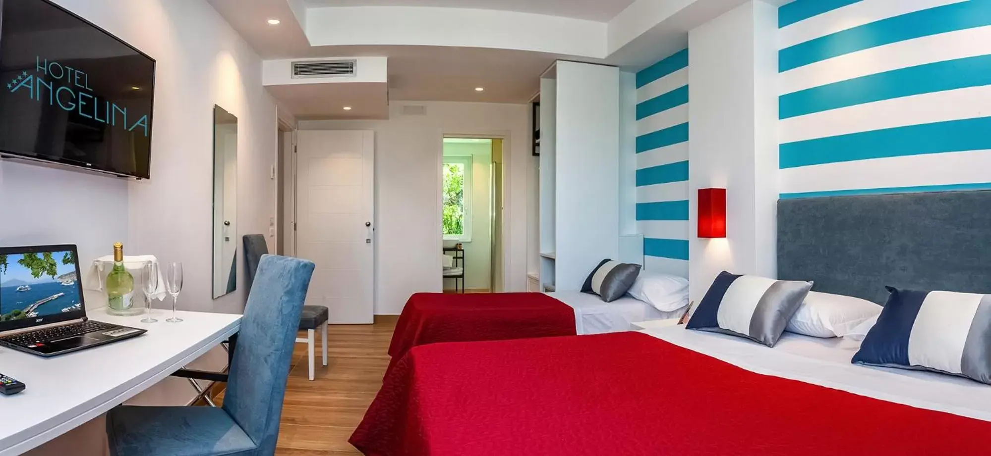 View (from property/room), Bed in Hotel Angelina View (from property/room), Bed in Hotel Angelina