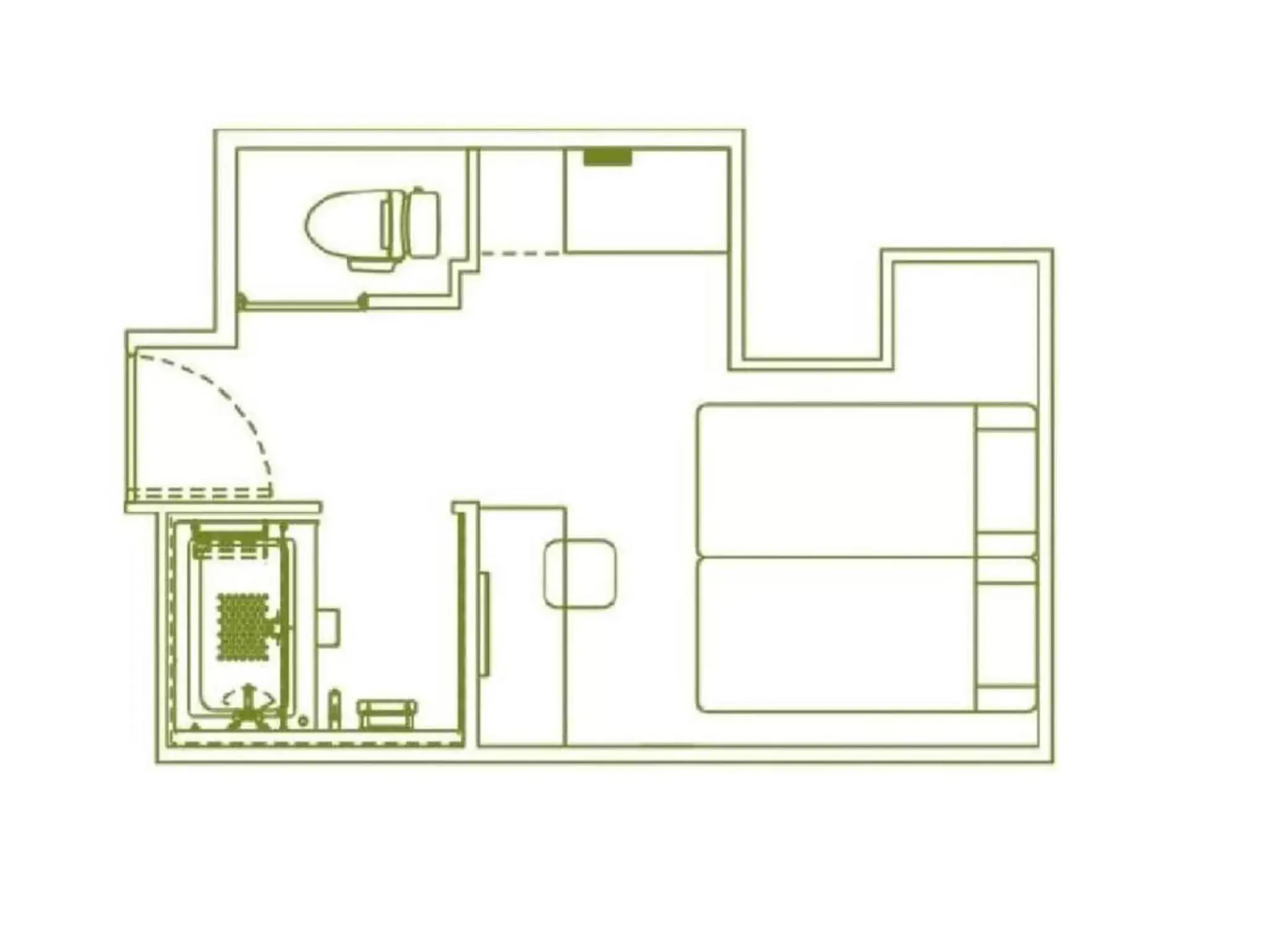 Photo of the whole room, Floor Plan in Henn na Hotel Osaka Shinsaibashi