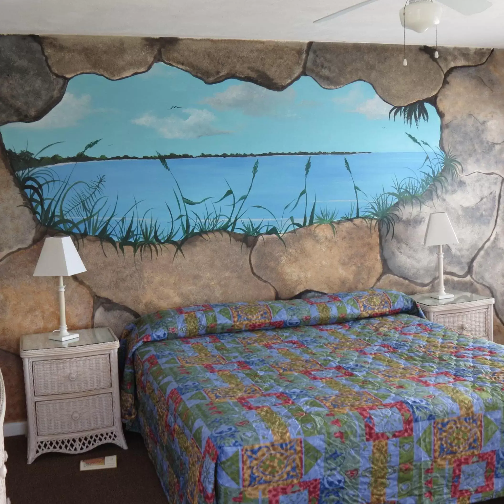 Bed in Beach Front Motel Cedar Key
