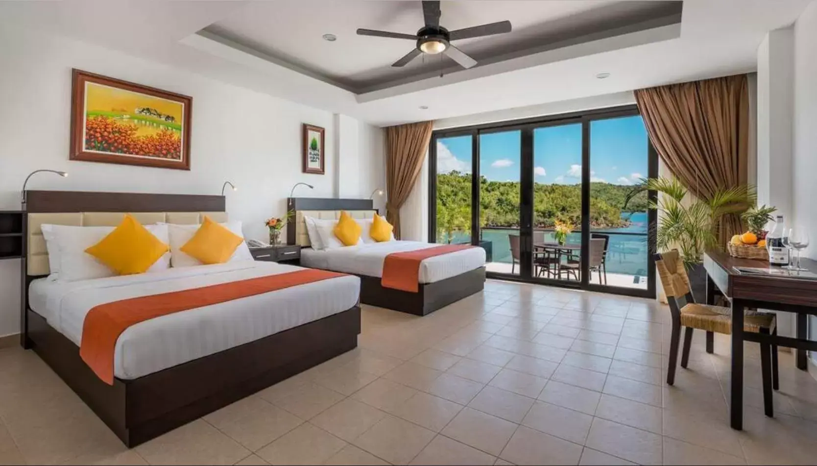 View (from property/room), Bed in Busuanga Bay Lodge View (from property/room), Bed in Busuanga Bay Lodge