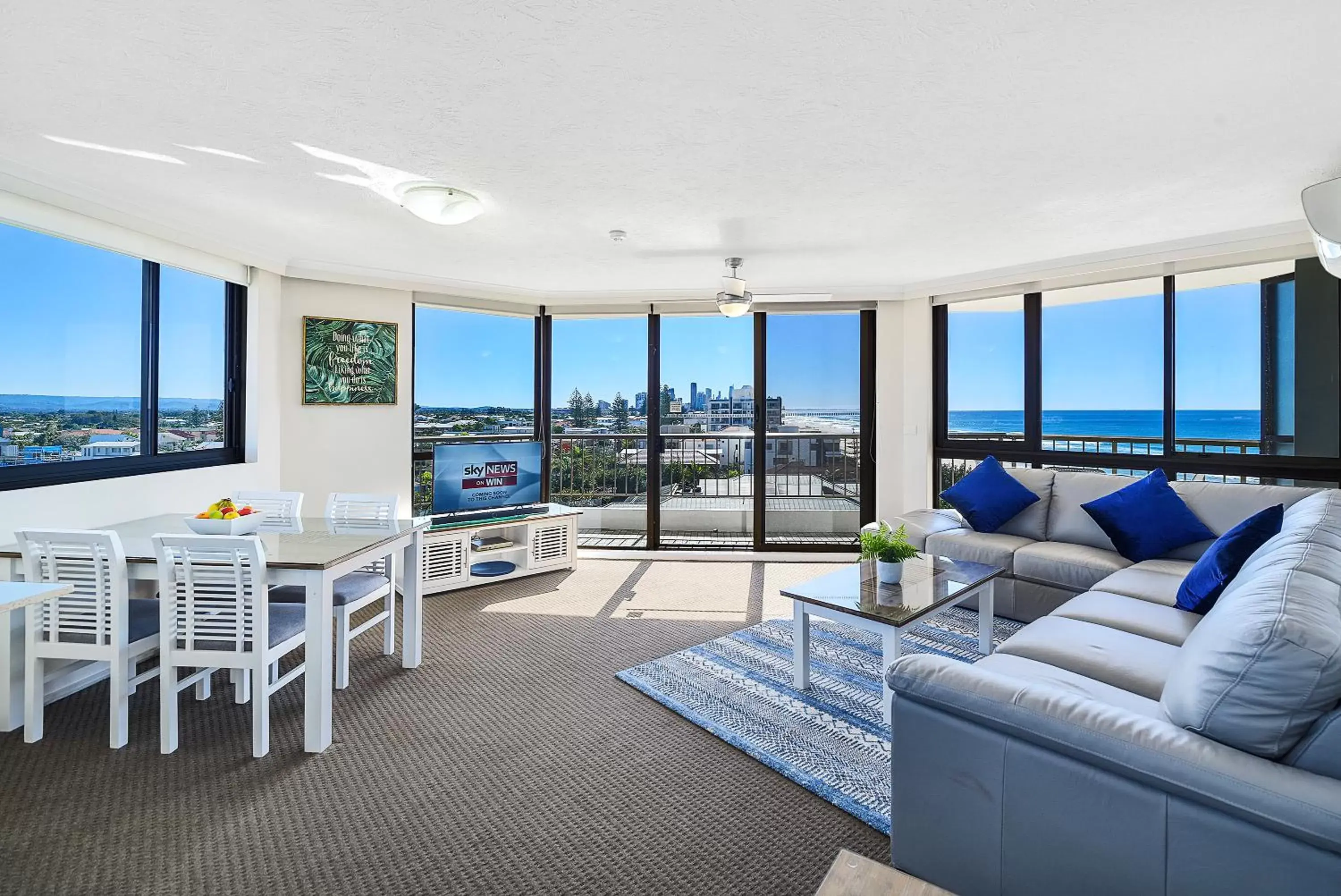 Living room in Spindrift on the Beach - Absolute Beachfront