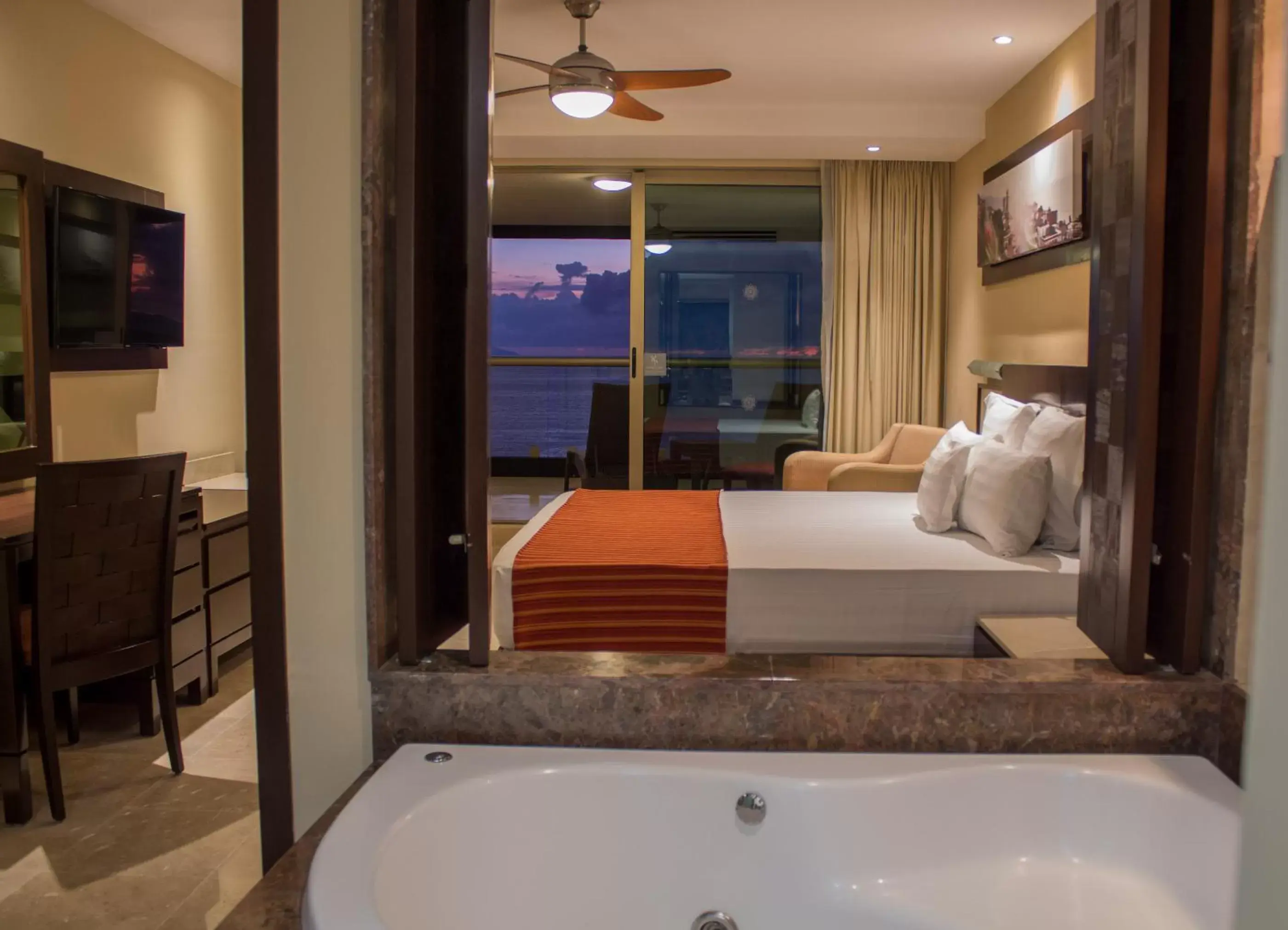 Balcony/Terrace, Bathroom in Sunset Plaza Beach Resort Puerto Vallarta All Inclusive