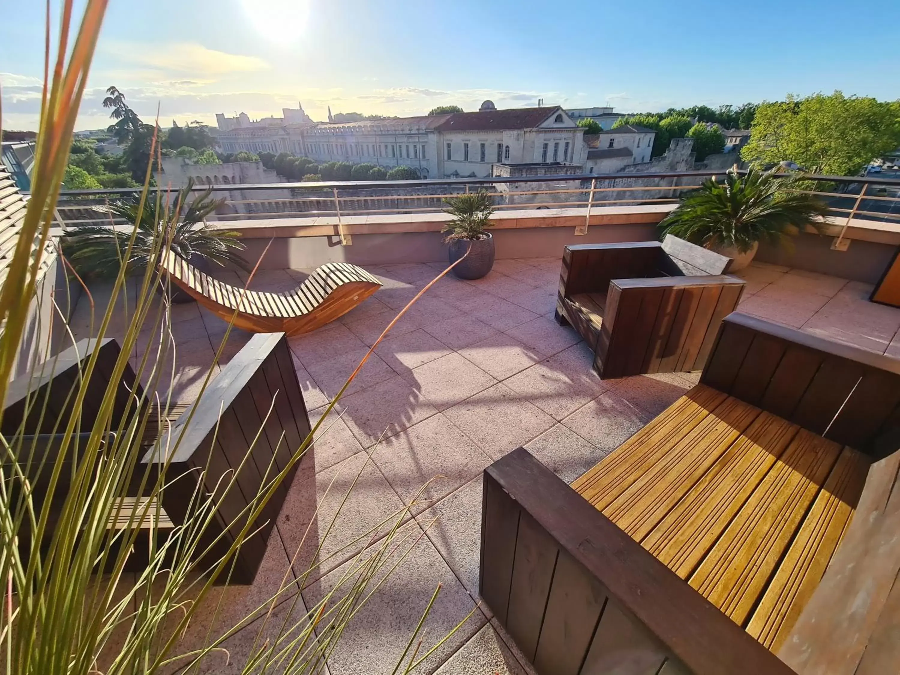 Balcony/Terrace in ApartHotel Sainte-Marthe