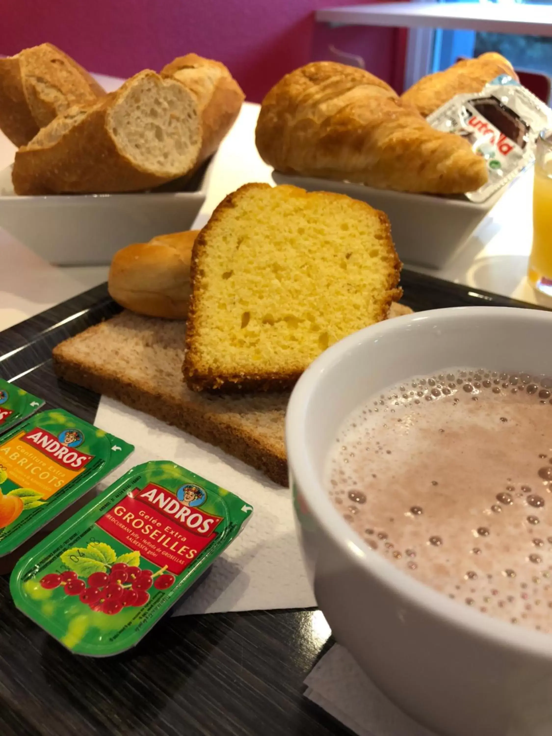 Continental breakfast in Premiere Classe Perpignan Sud