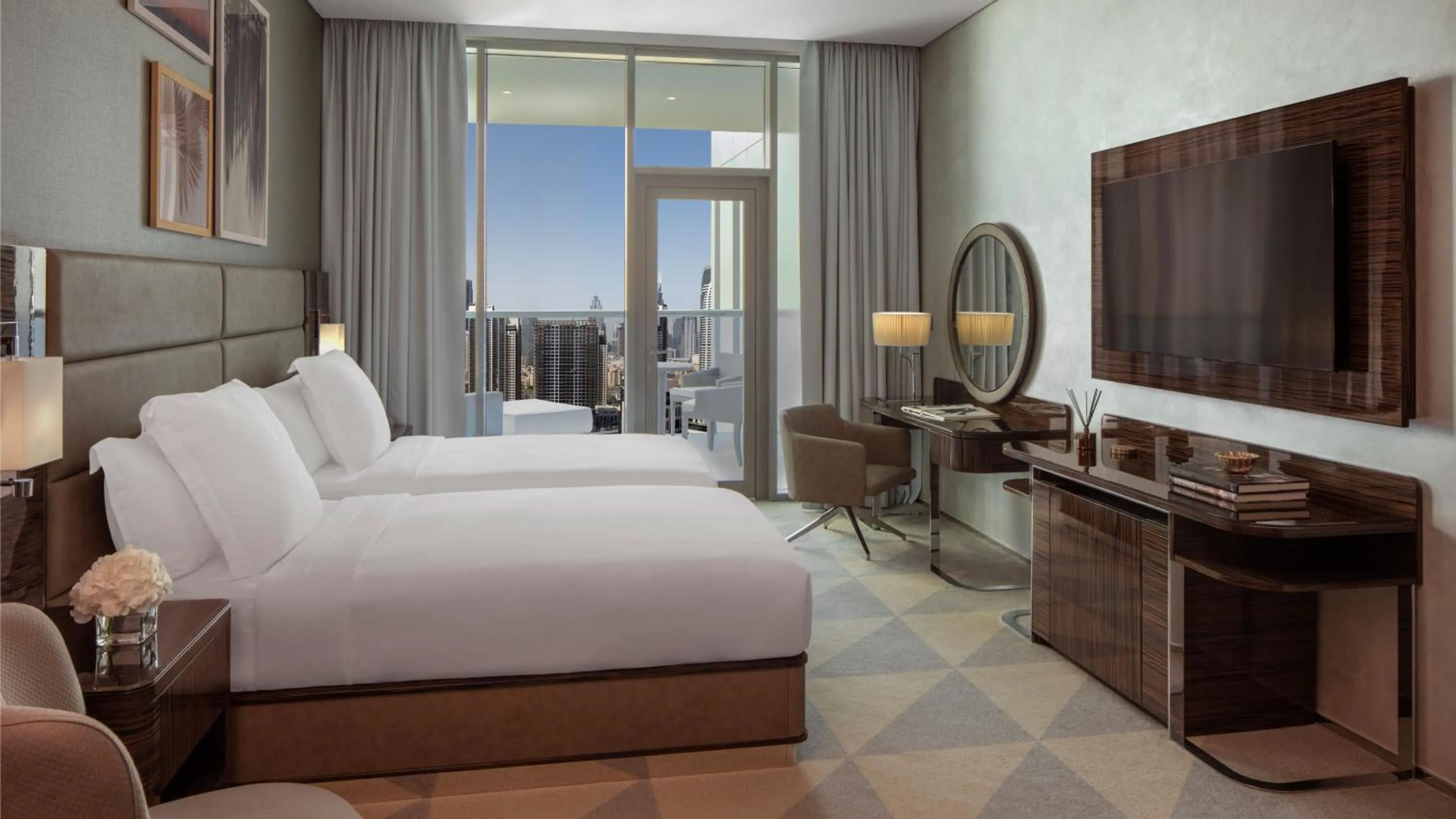 View (from property/room), Bed in Hyde Hotel Dubai