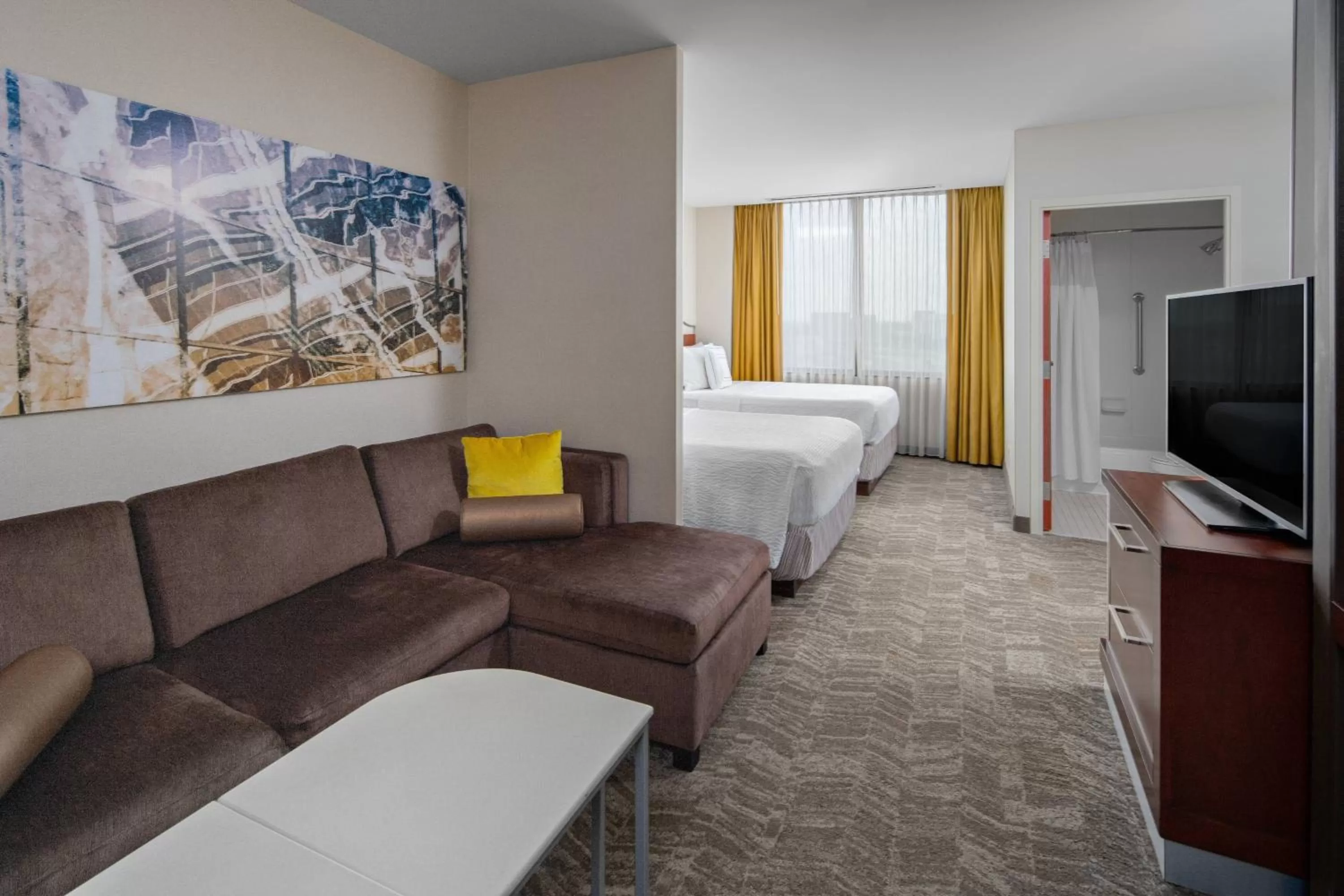 Living room, Bed in SpringHill Suites by Marriott Chicago O'Hare