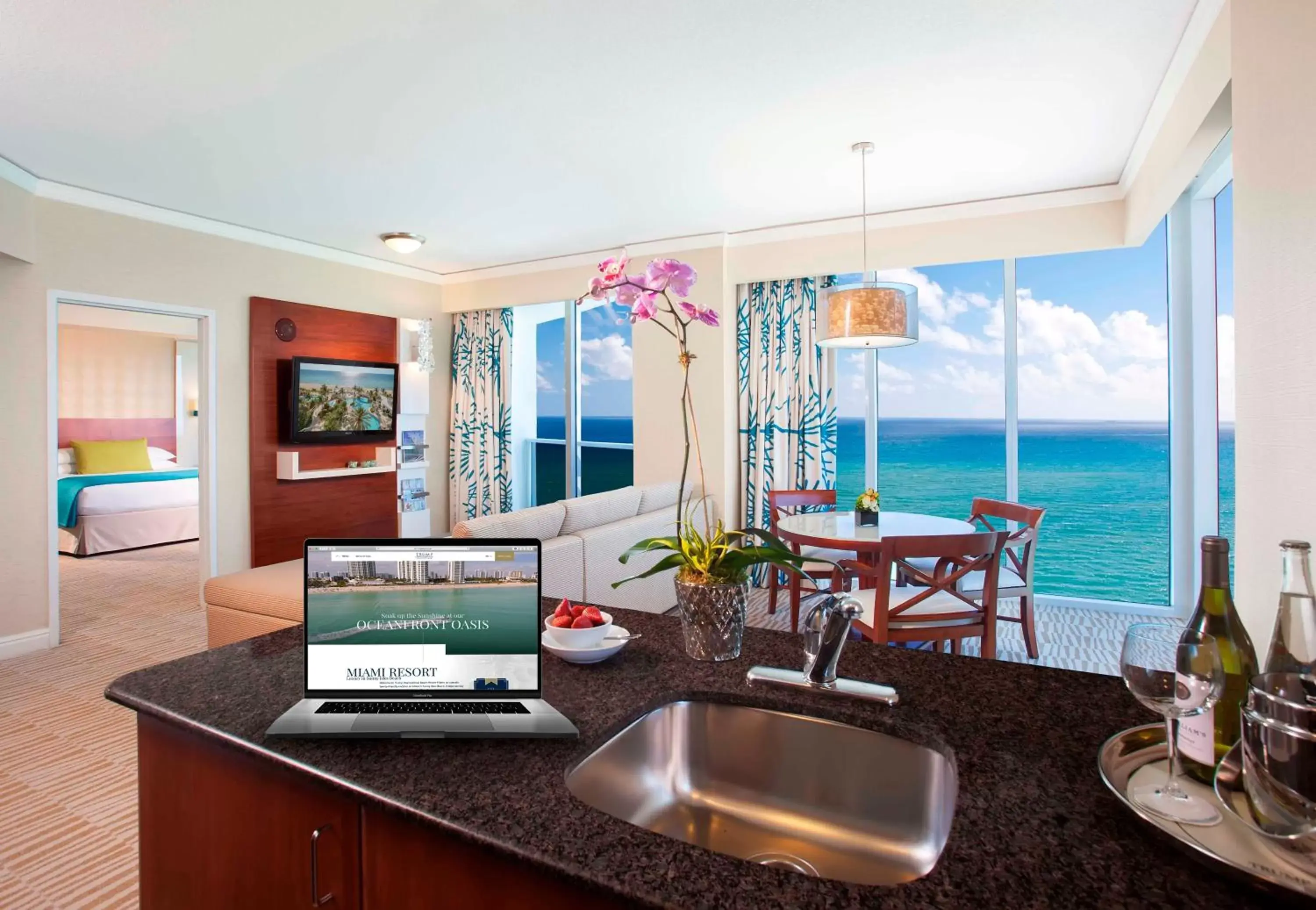 2 Bedroom Suite - Ocean Front - Kitchen in Trump International Beach Resort - Sunny Isles Beach