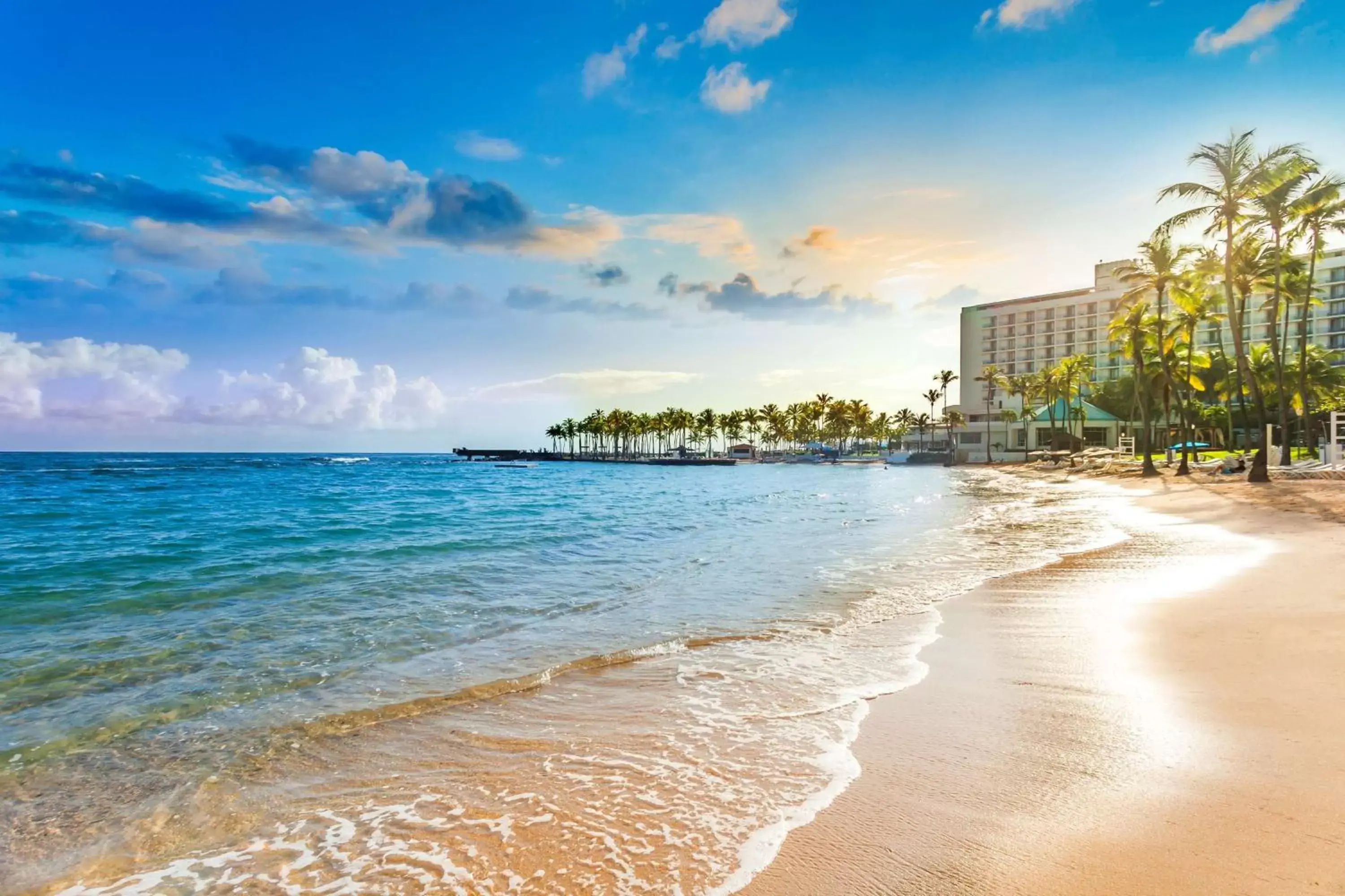 Property building, Beach in Caribe Hilton