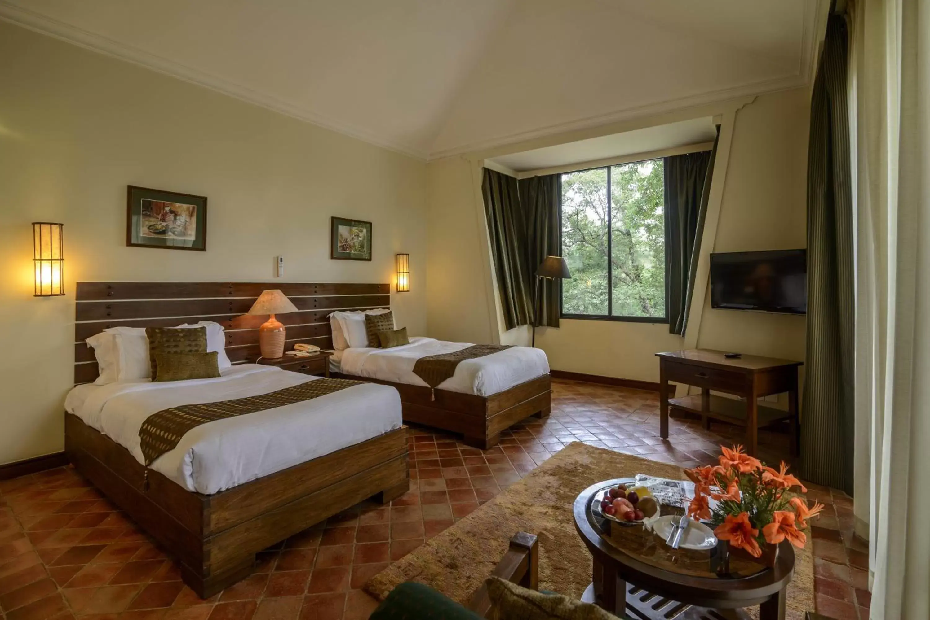 Bed in Gokarna Forest Resort