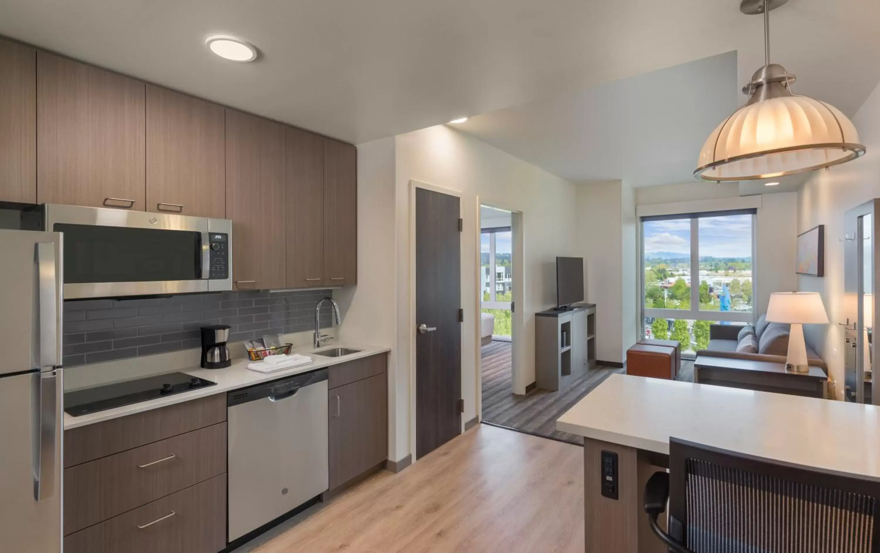 View (from property/room), Kitchen/Kitchenette in Hyatt House Portland/Beaverton