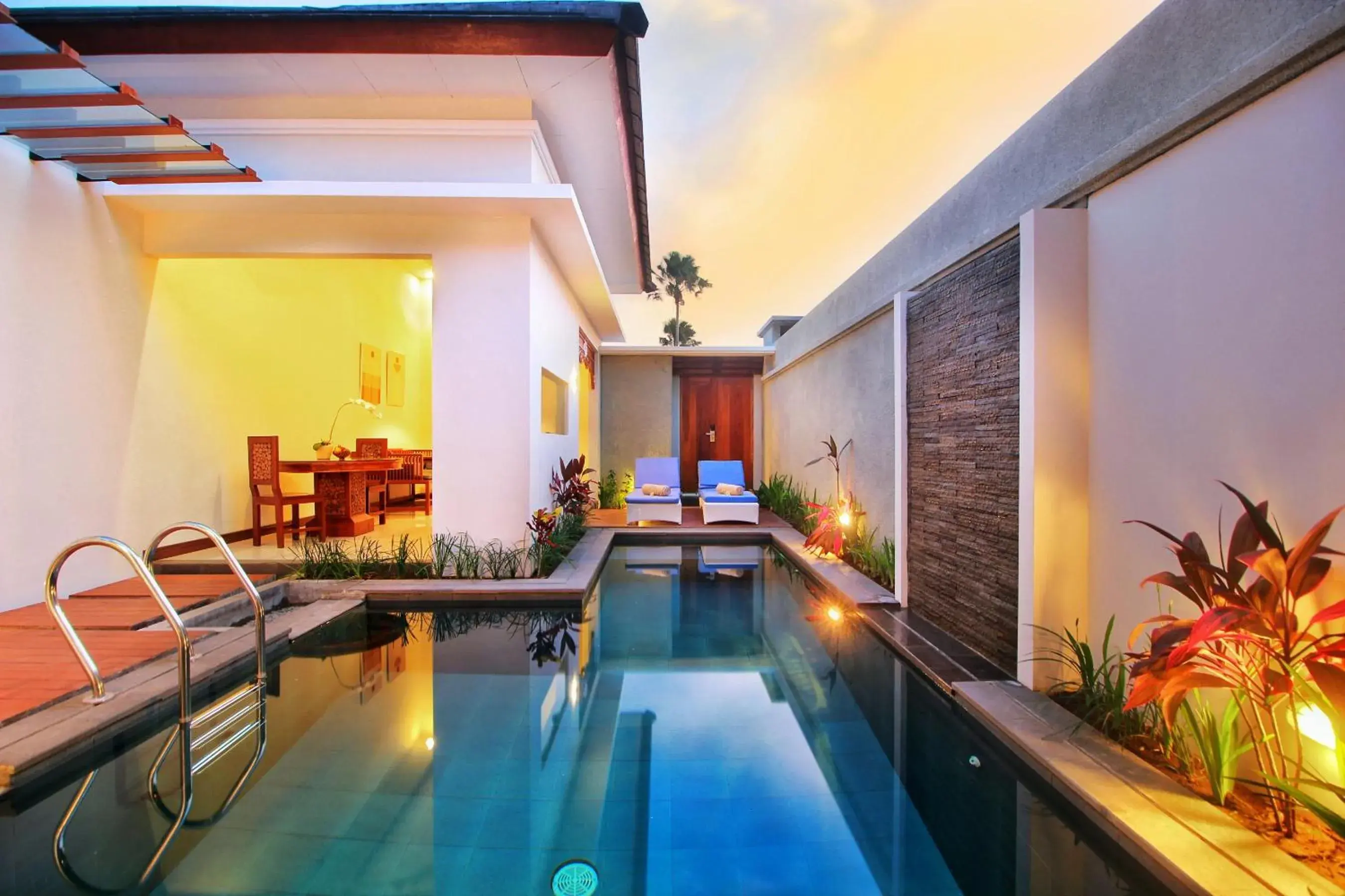Living room, Swimming Pool in Maharaja Villas Bali - CHSE Certified