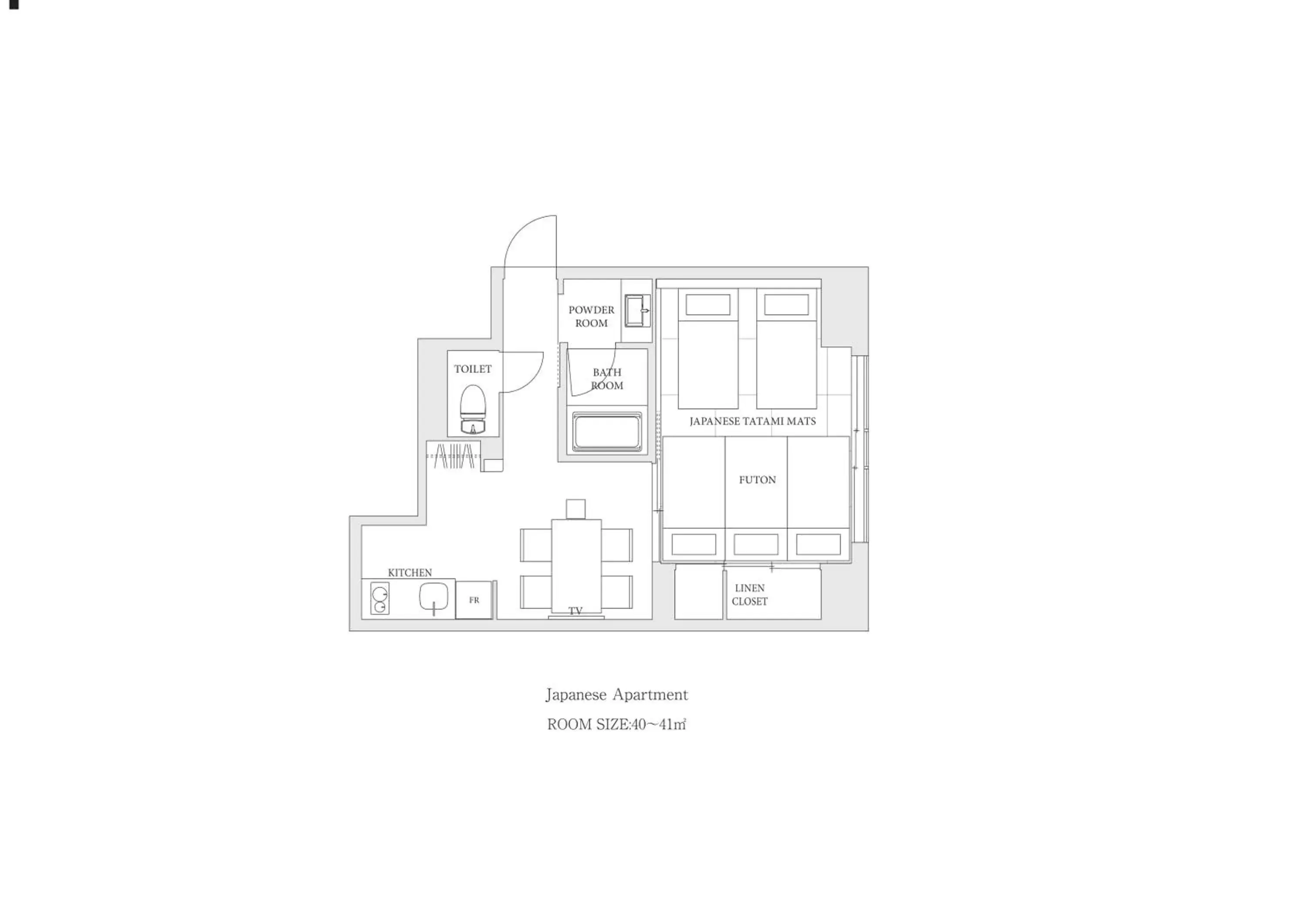 Photo of the whole room, Floor Plan in MIMARU OSAKA SHINSAIBASHI WEST