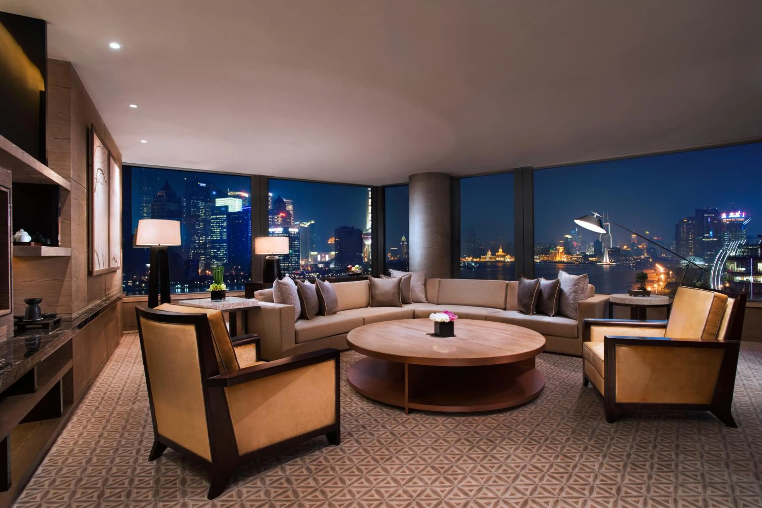 Living room in Banyantree Shanghai On the Bund - Tales rooftop bar boasts a jaw-dropping panoramic vista