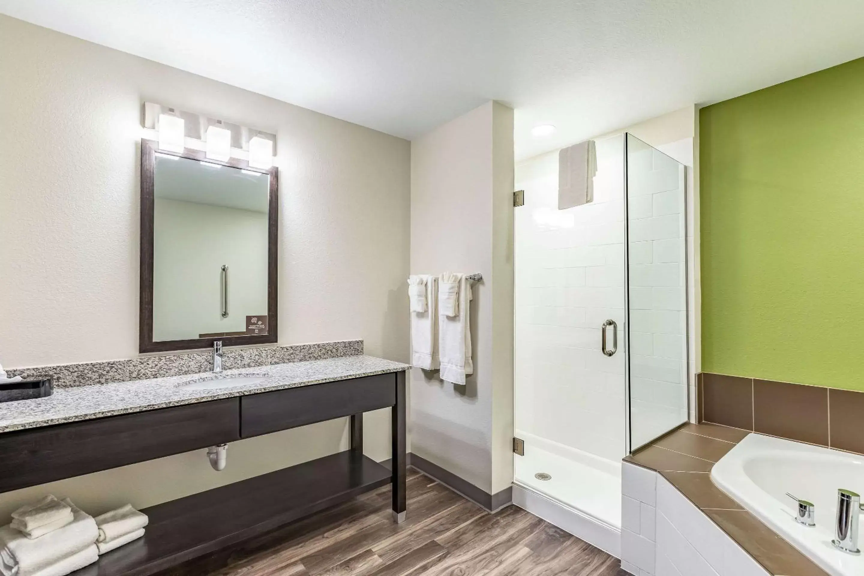 Bathroom in Sleep Inn & Suites Mt. Hope near Auction & Event Center