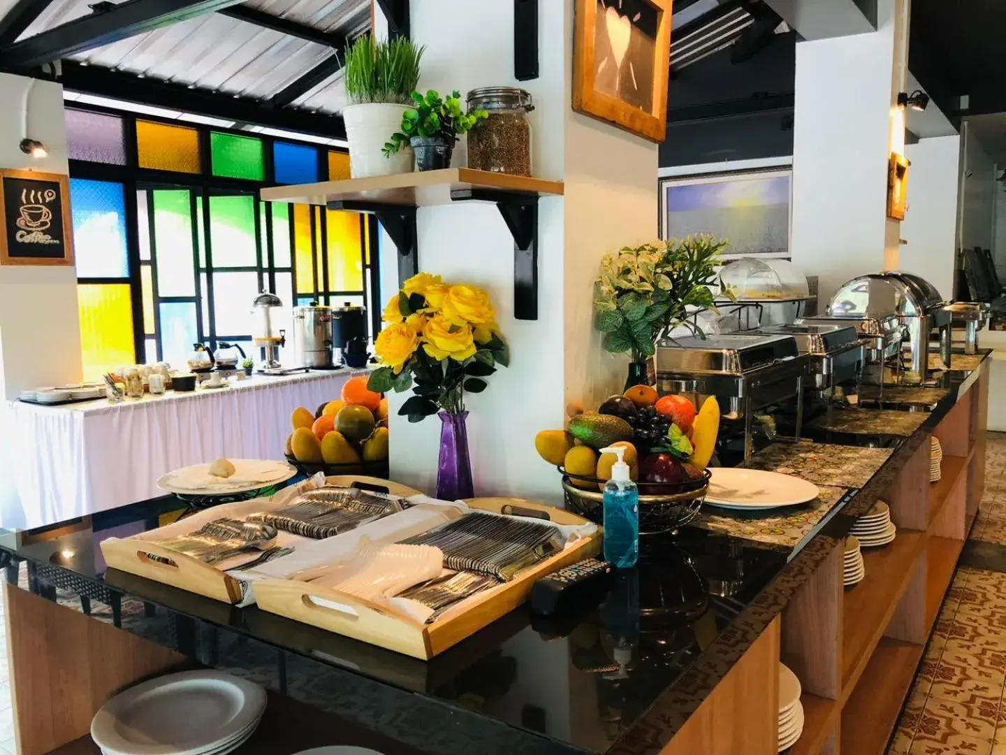 Buffet breakfast in The Rubber Hotel Phuket Buffet breakfast in The Rubber Hotel Phuket