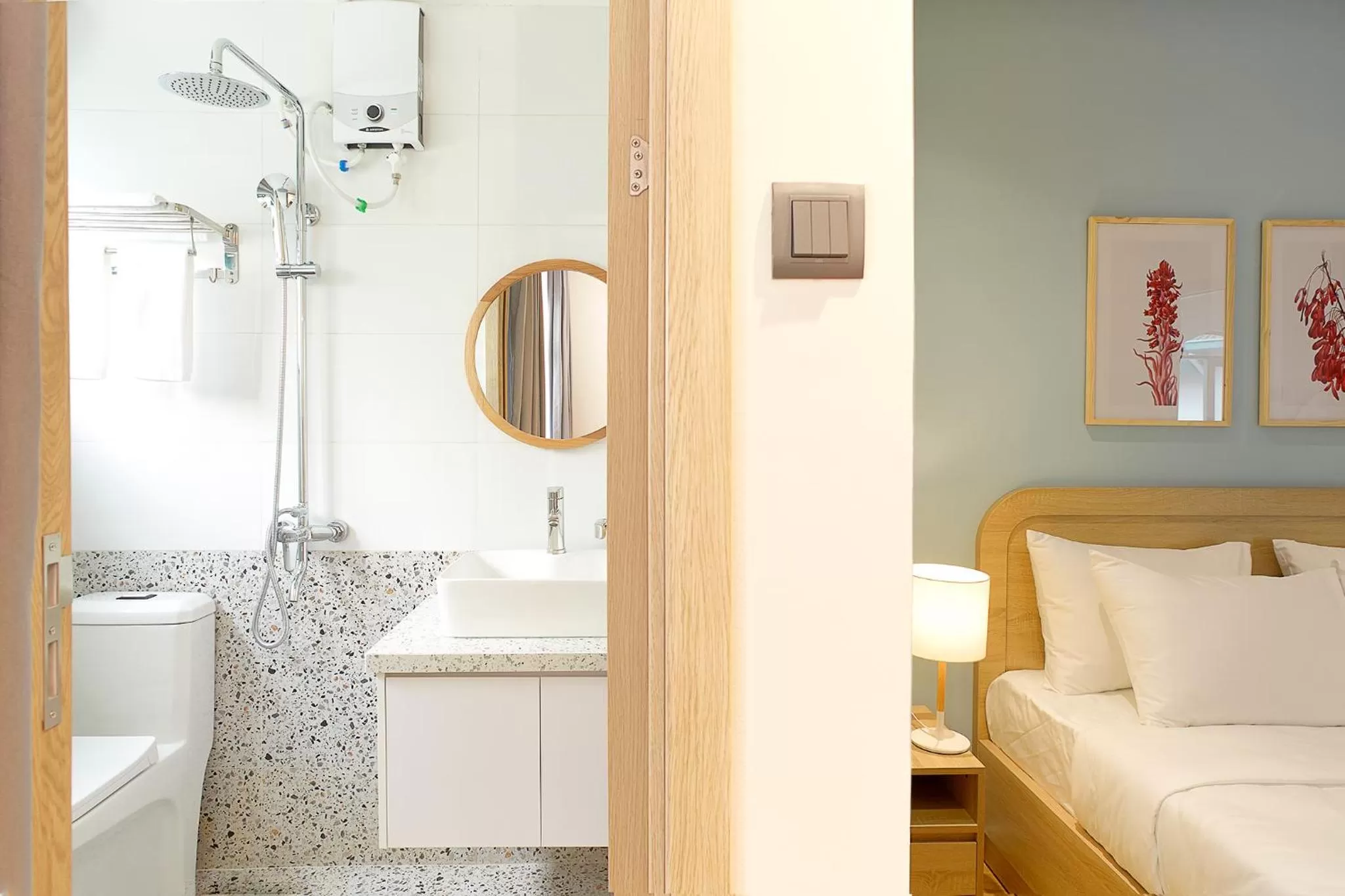 Bathroom, Bed in Larimar Villas Cô Giang