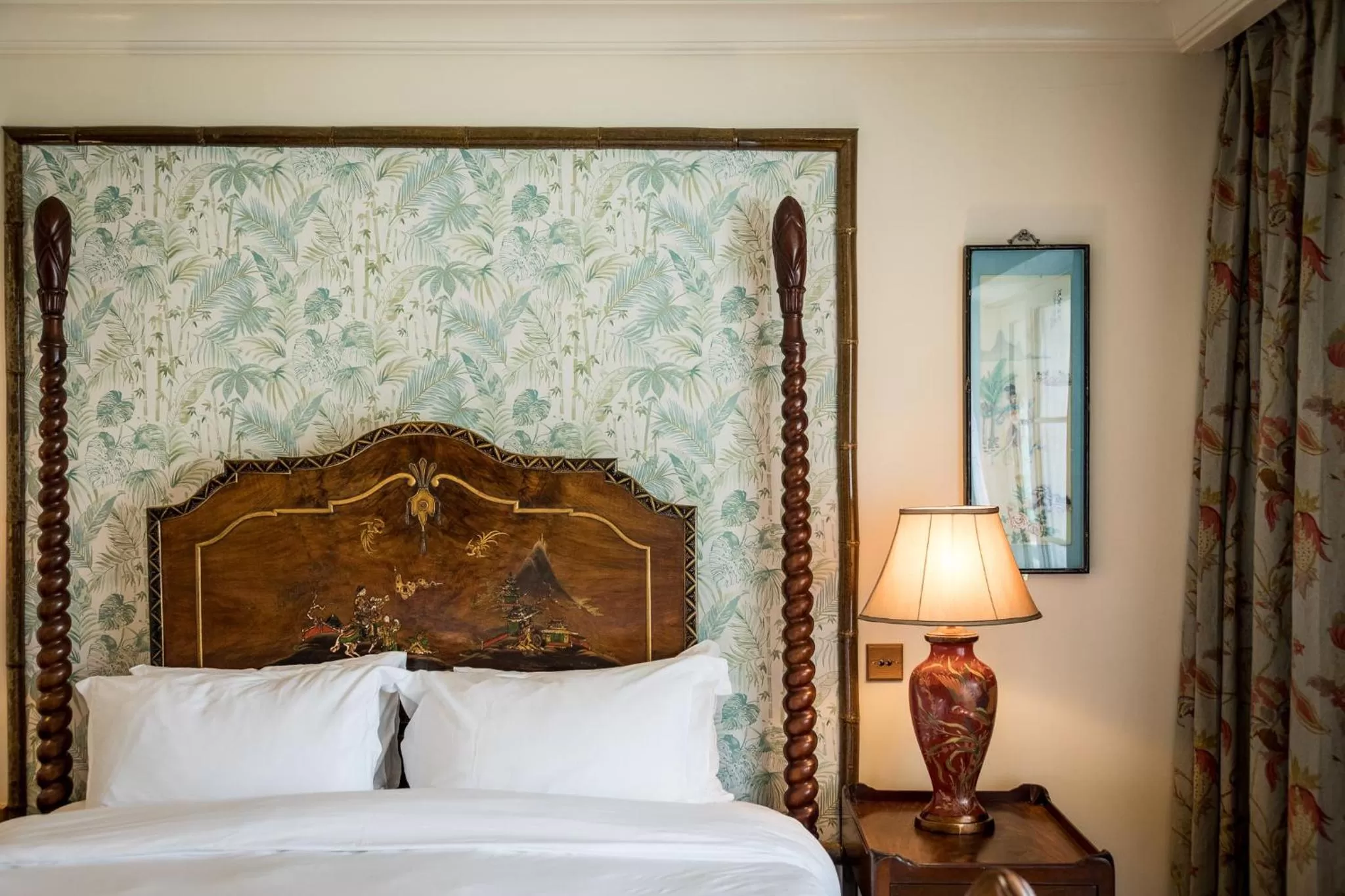 Decorative detail, Bed in Tolcarne Beach Colonial Restaurant and Rooms