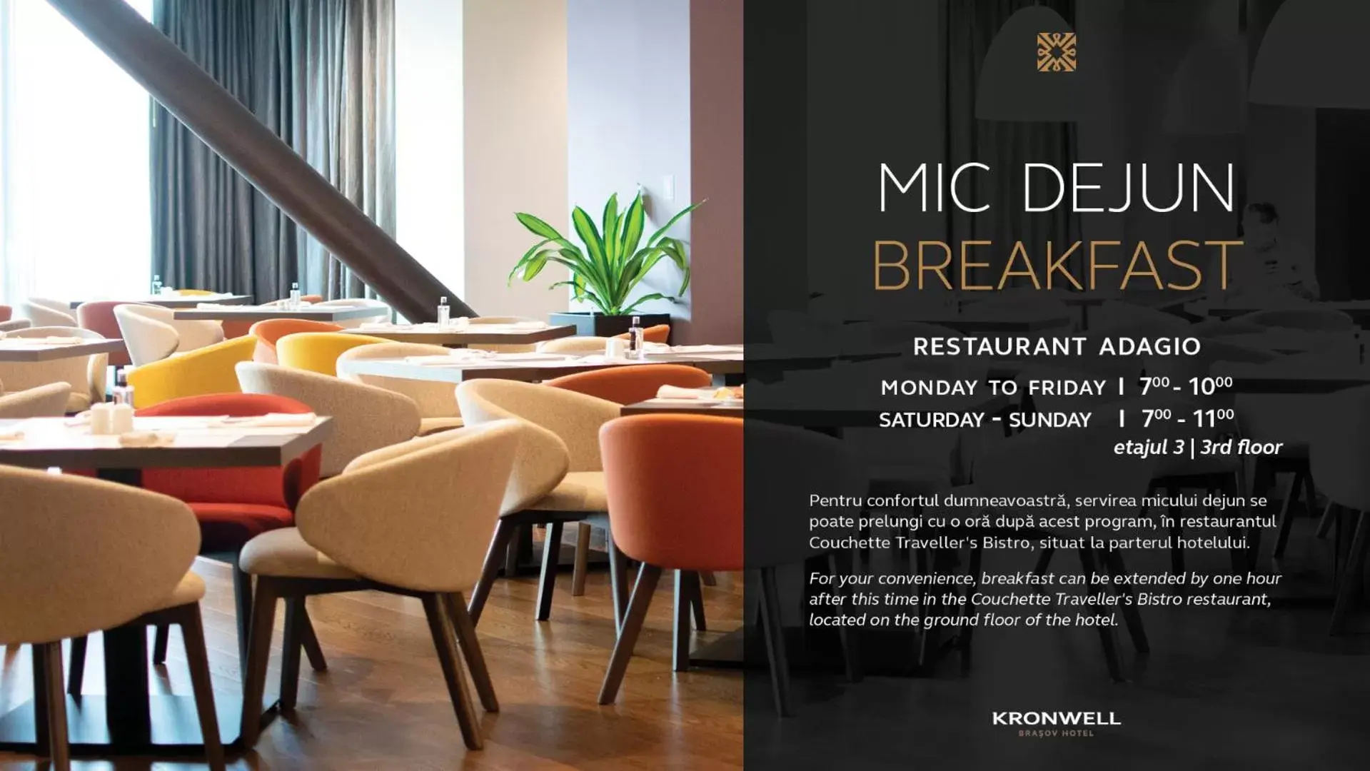 Breakfast, Restaurant/Places to Eat in Kronwell Brasov Hotel