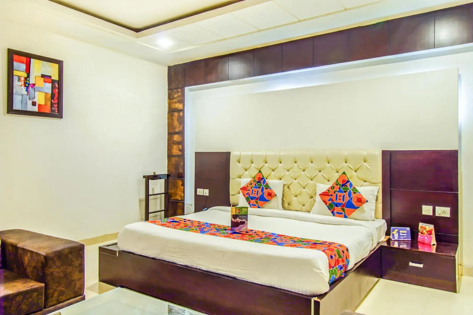 Bed in FabHotel Transit Delhi Airport Mahipalpur