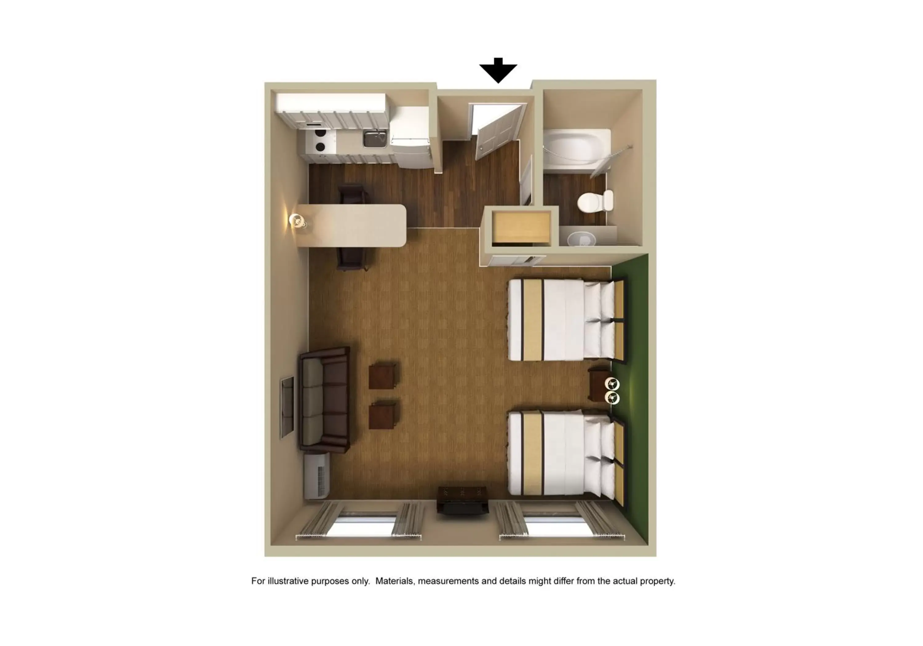 Floor Plan in Extended Stay America Suites - Cincinnati - Blue Ash - Reed Hartman