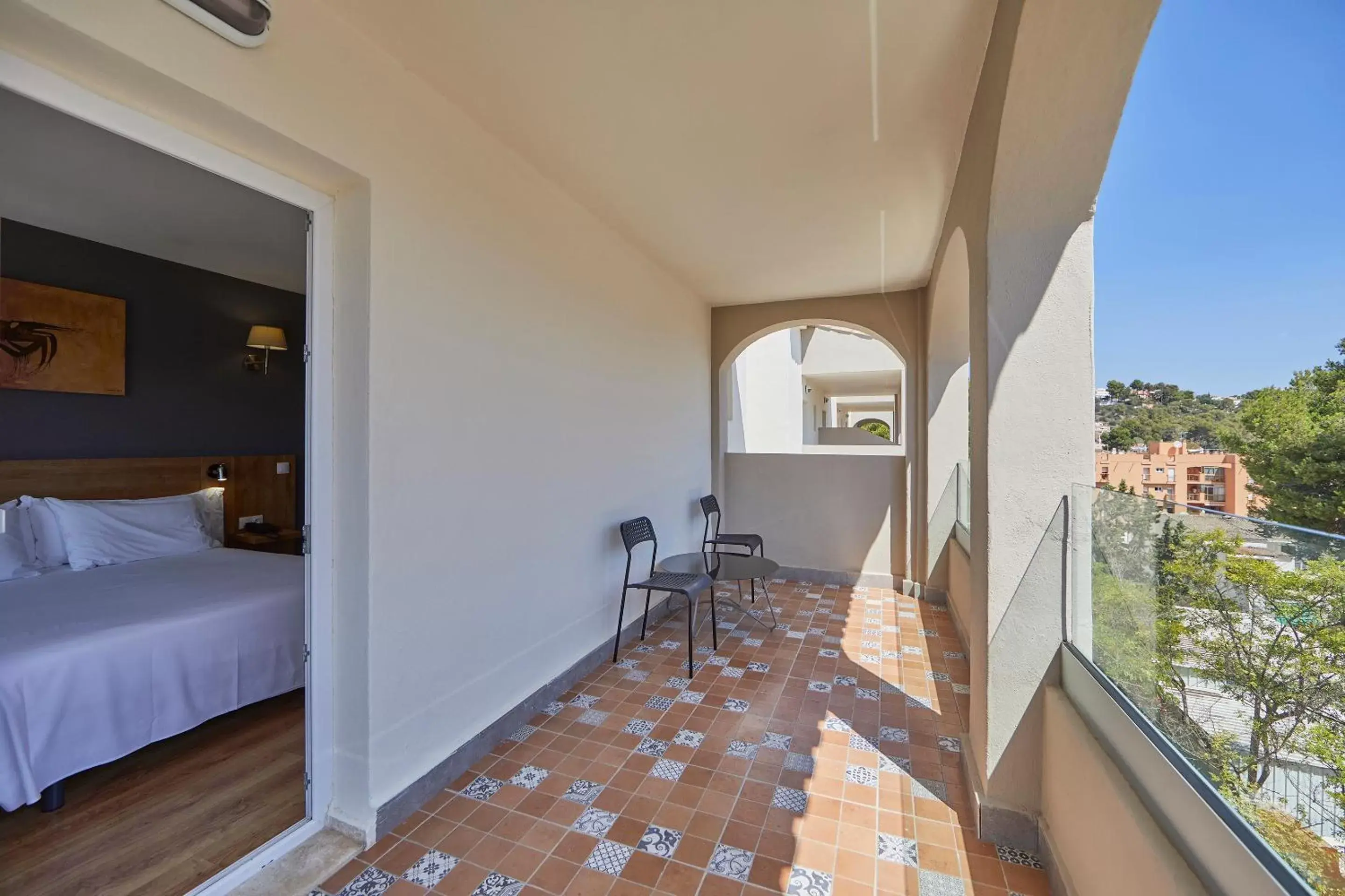 Balcony/Terrace, Bed in Nura Santa Ponsa & Spa Balcony/Terrace, Bed in Nura Santa Ponsa & Spa