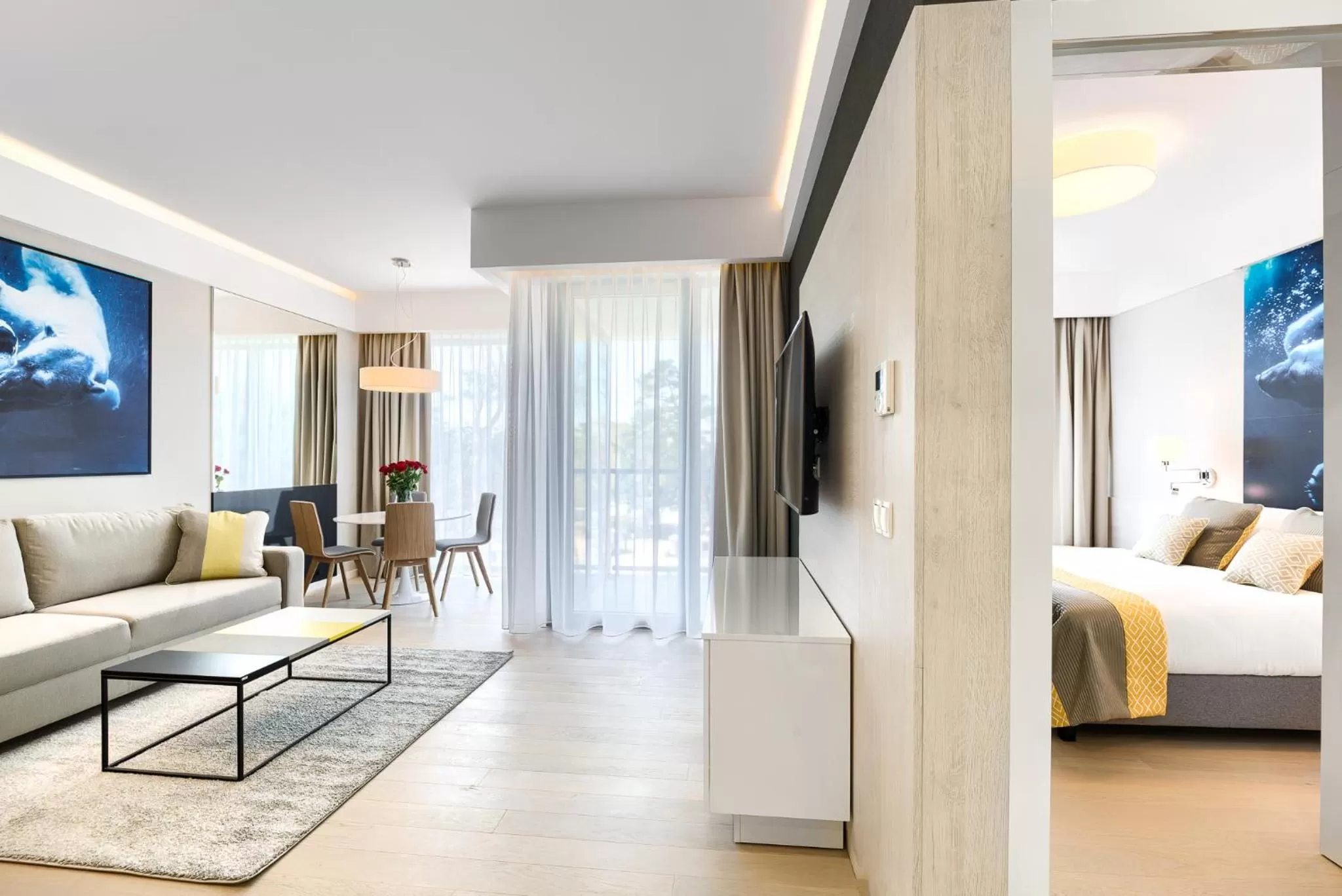 Communal lounge/ TV room, Bed in Dune Resort Mielno - C