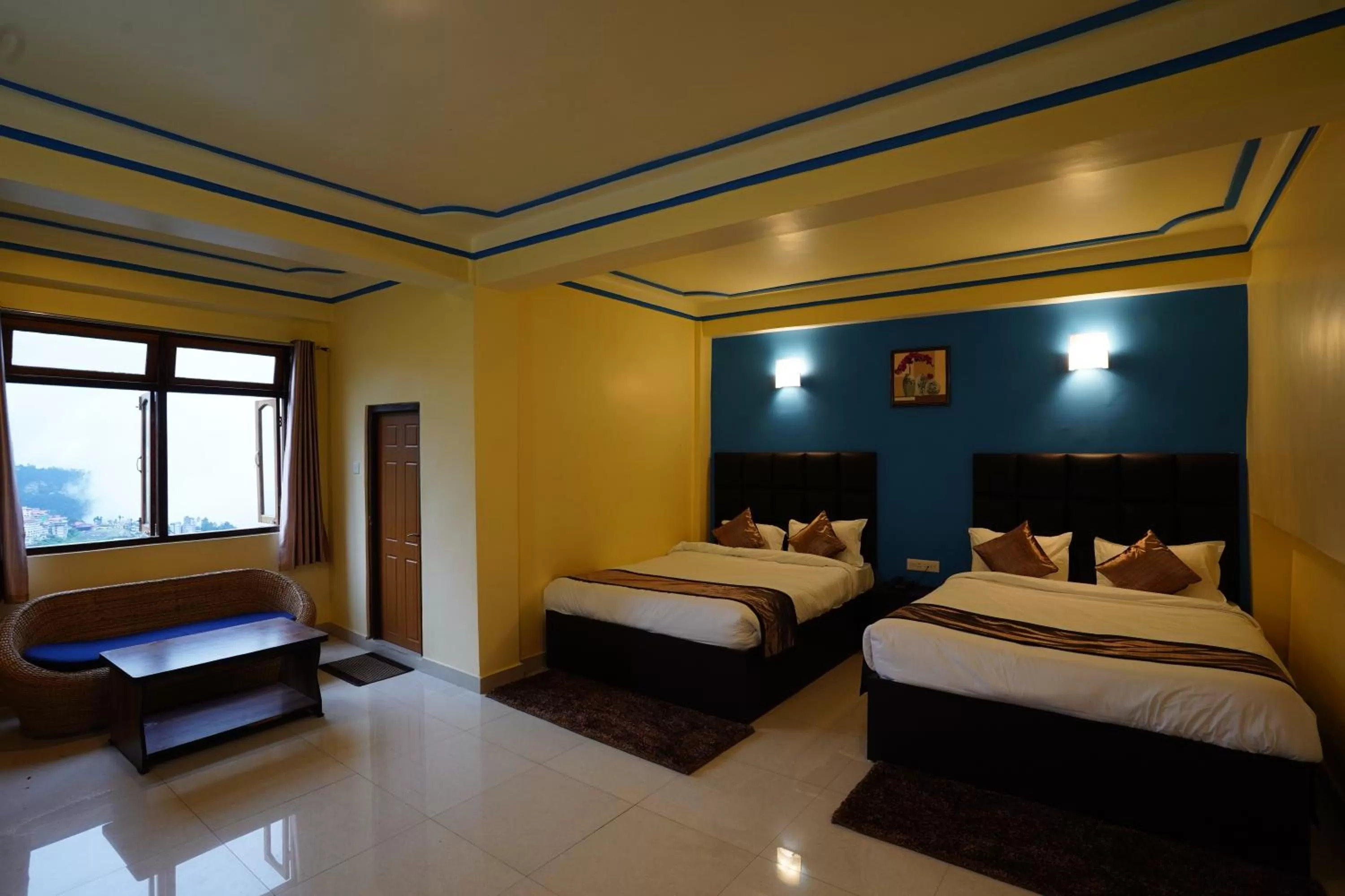 Bed in Hotel White Lotus Gangtok