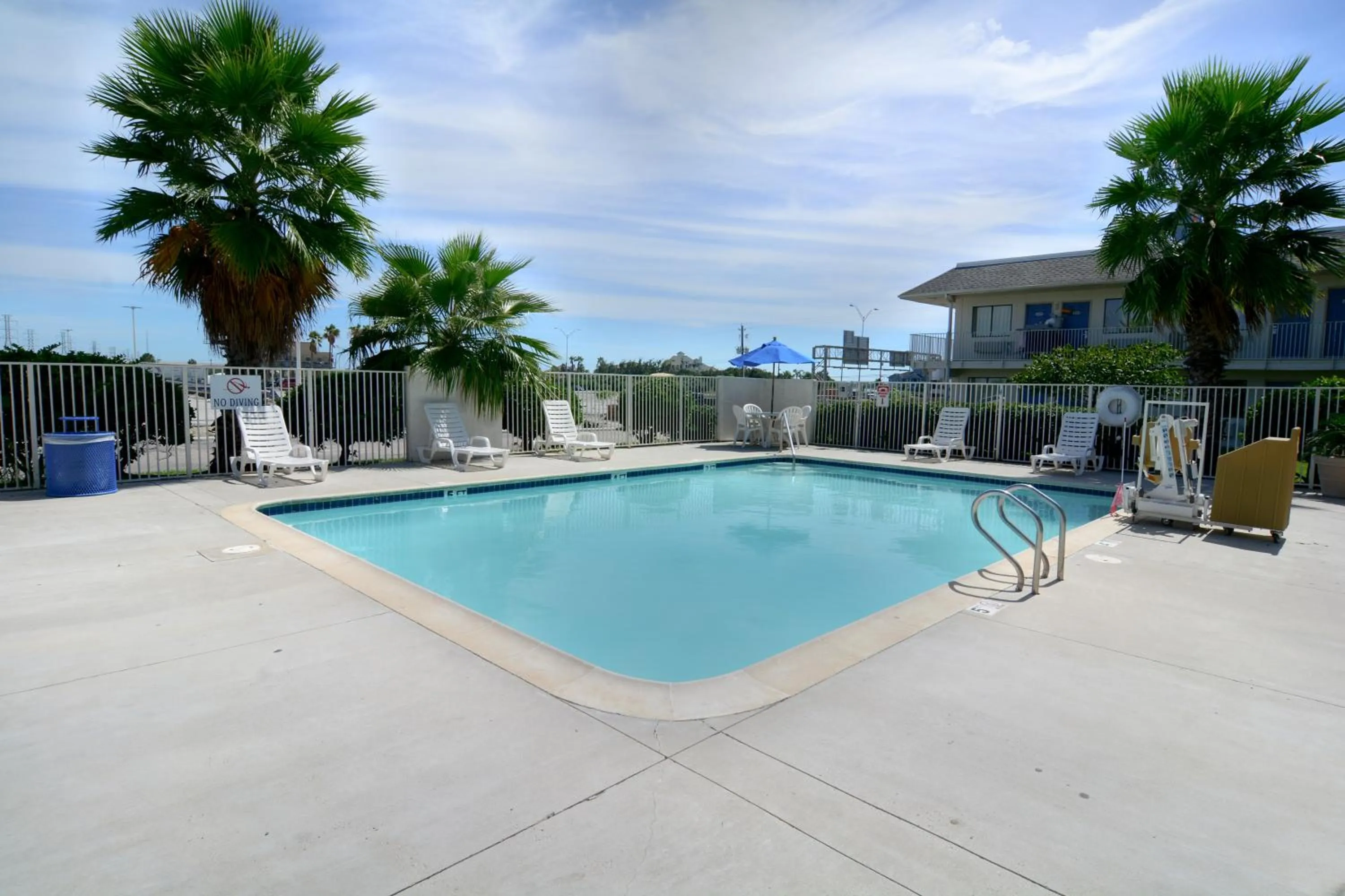 Swimming pool in Motel 6-Galveston, TX