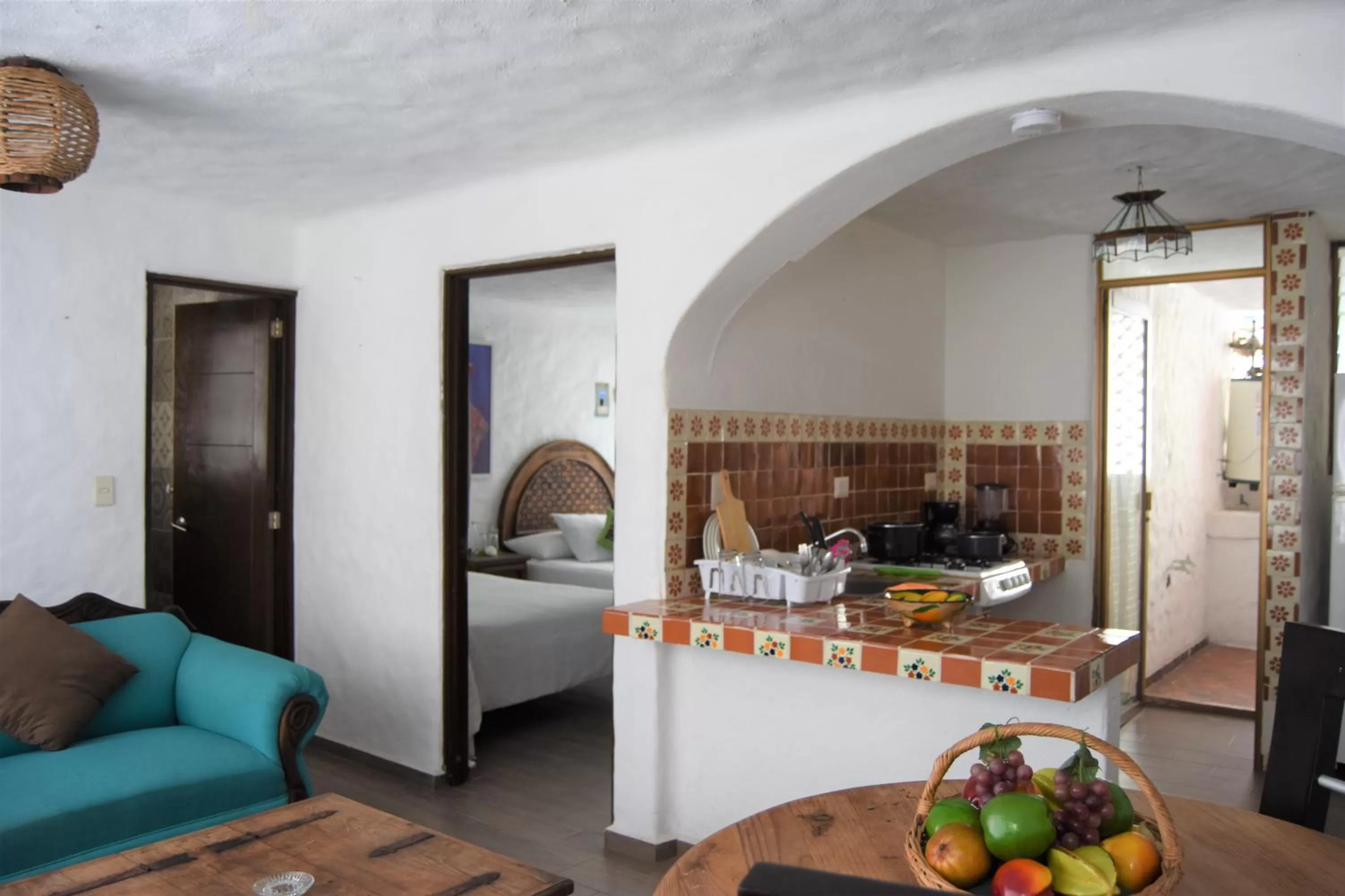 Kitchen or kitchenette in Petit Hotel Pilitas