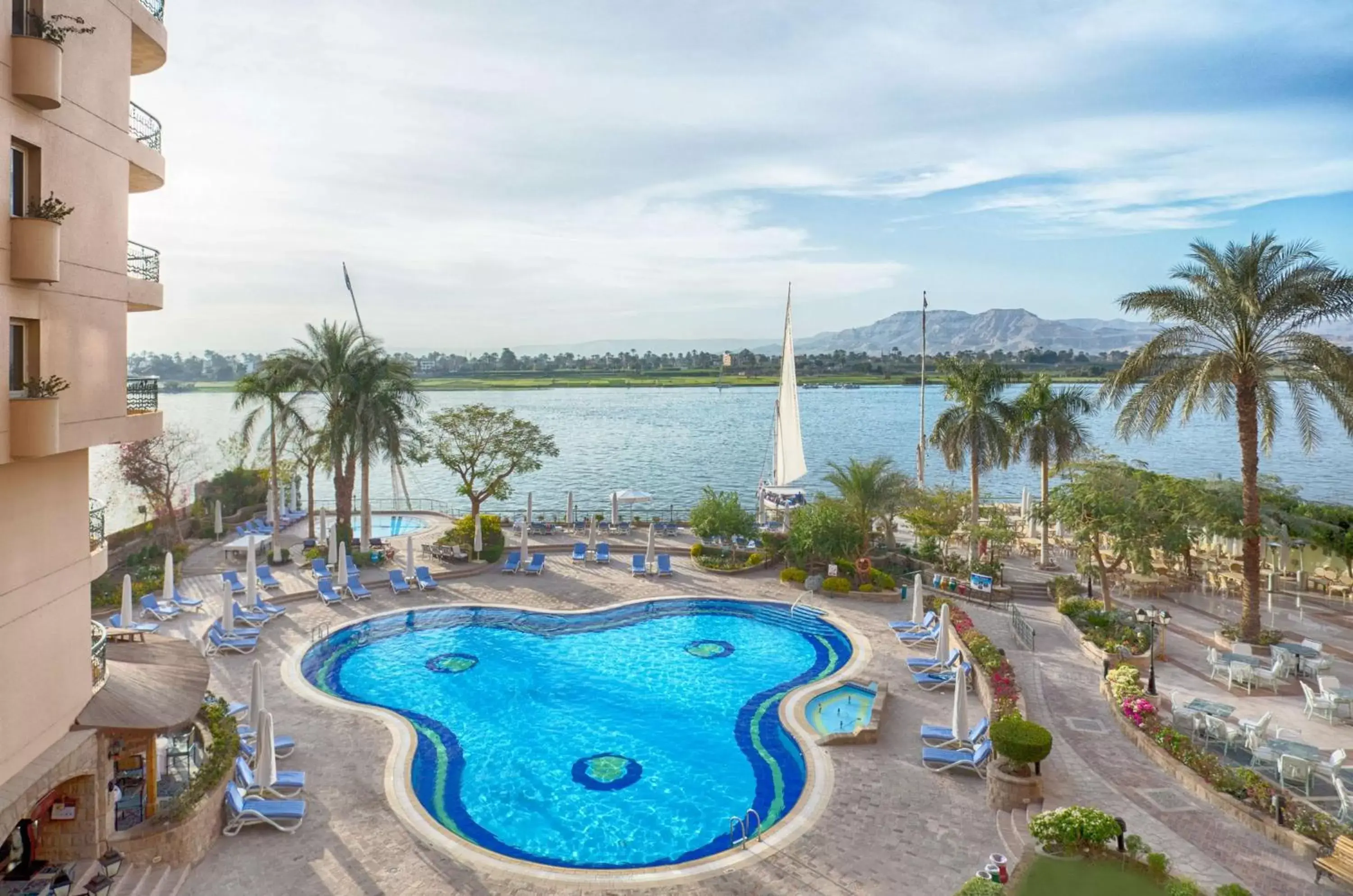 Swimming pool, Pool View in Steigenberger Nile Palace Luxor - Convention Center