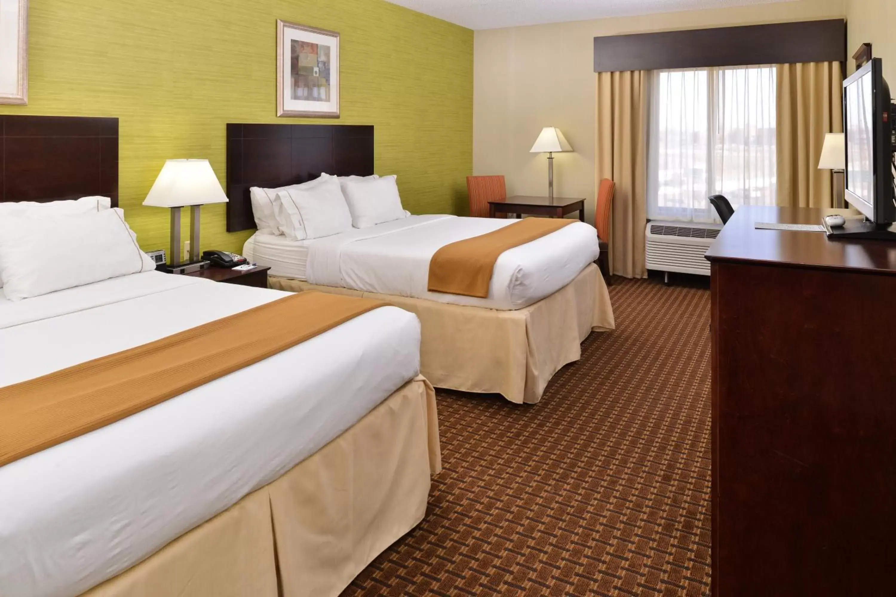 Queen Room with Two Queen Beds and Roll-In Shower in Holiday Inn Express Hotel & Suites Indianapolis W - Airport Area, an IHG Hotel Queen Room with Two Queen Beds and Roll-In Shower in Holiday Inn Express Hotel & Suites Indianapolis W - Airport Area, an IHG Hotel