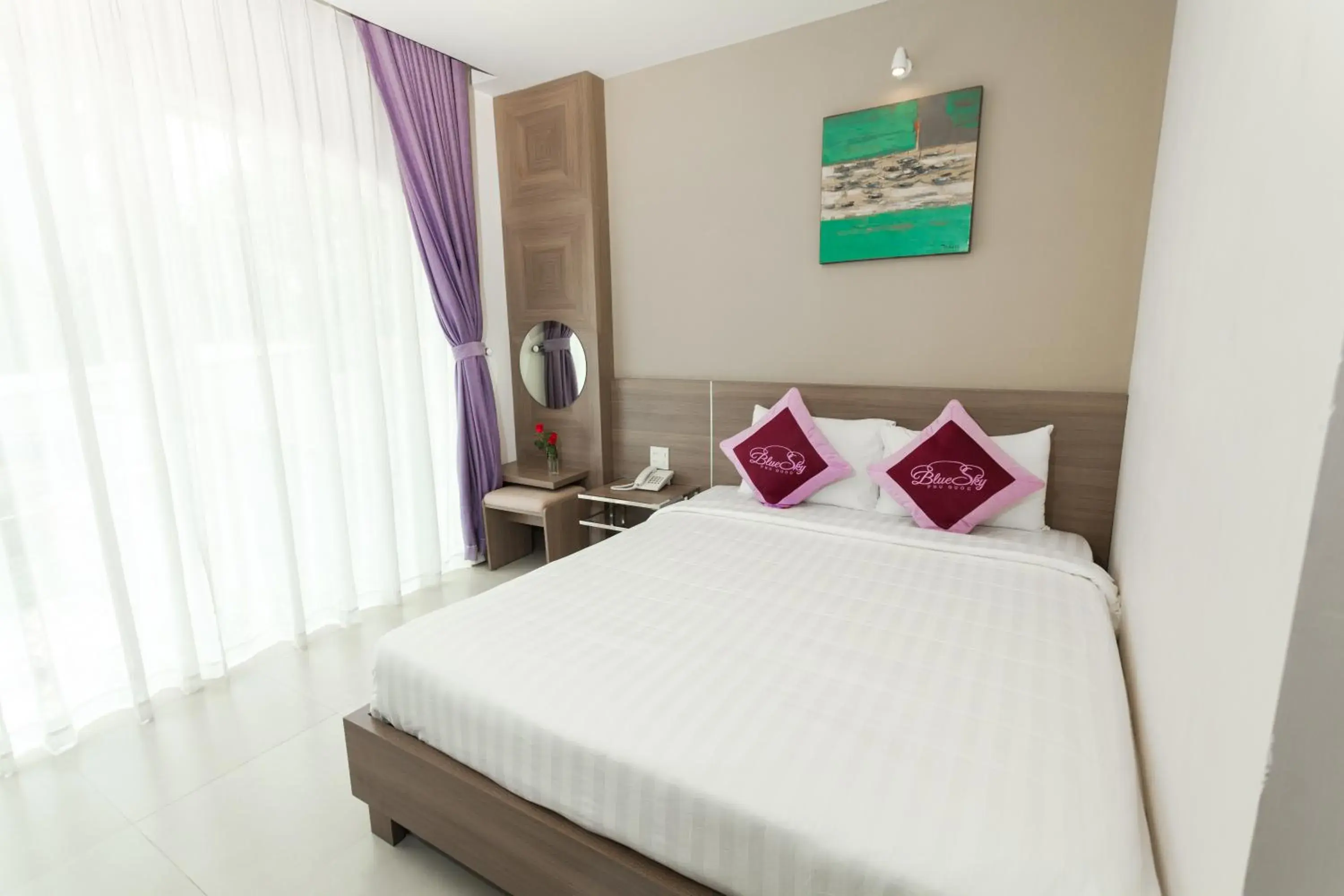 Bedroom, Bed in Blue Sky Phu Quoc Hotel