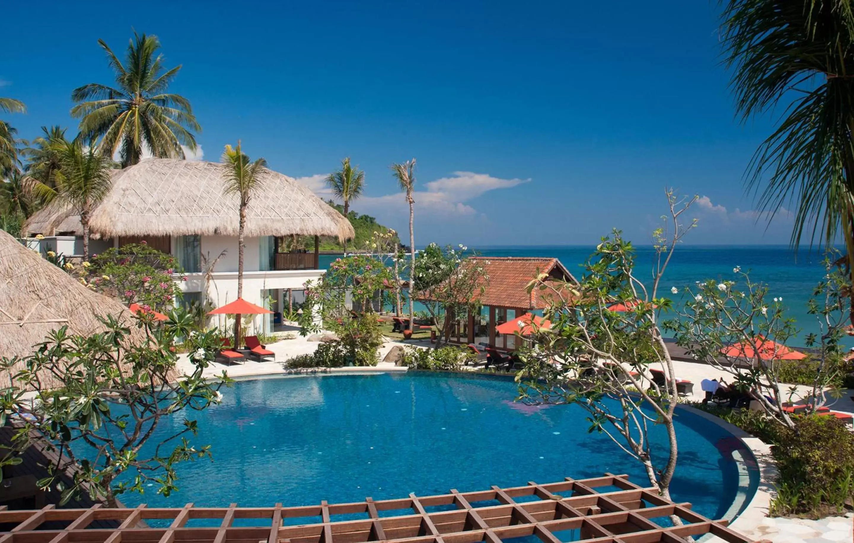 Bird's eye view, Swimming Pool in Sudamala Resort, Senggigi, Lombok