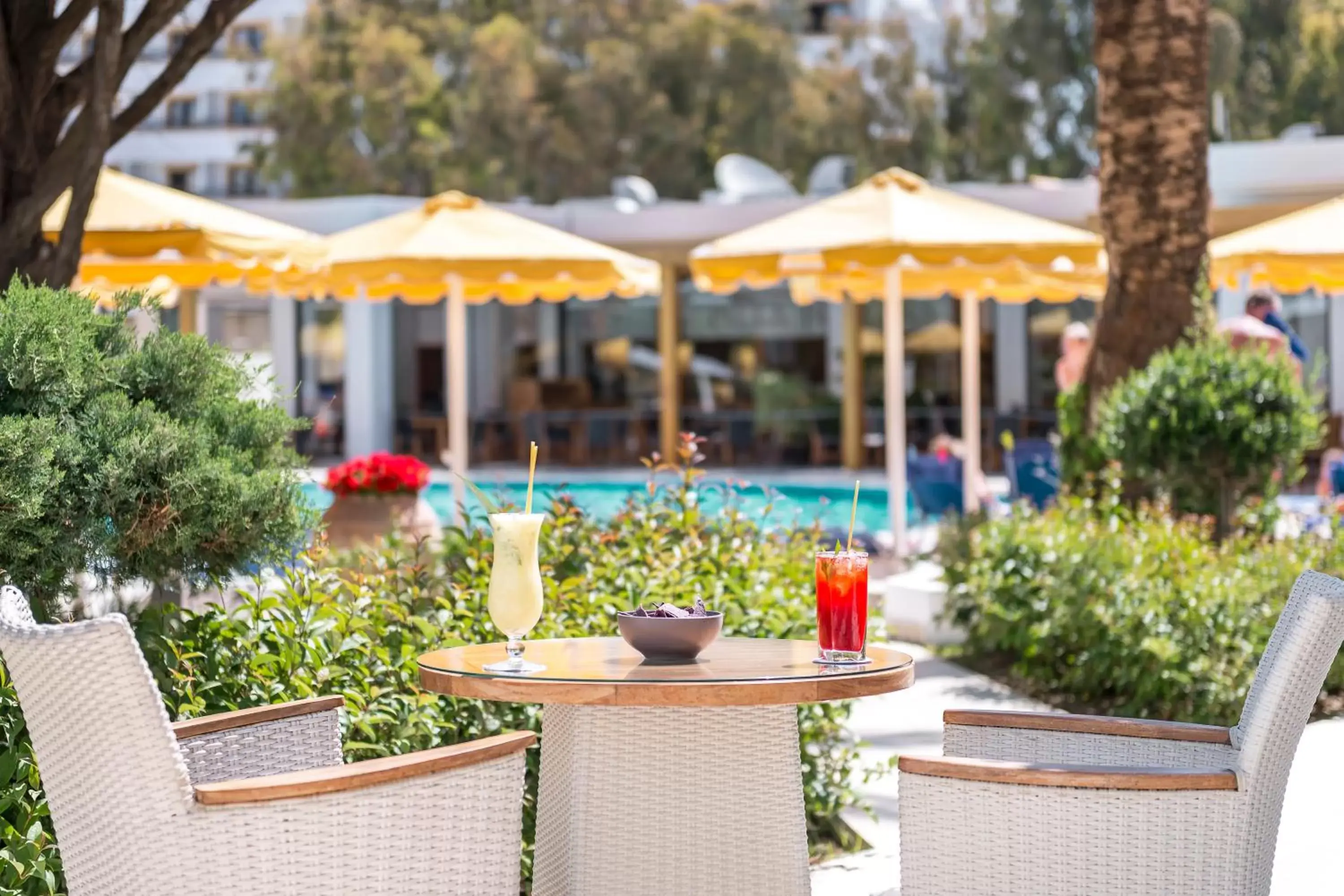 Lounge or bar, Swimming Pool in Mitsis Grand Hotel Beach Hotel