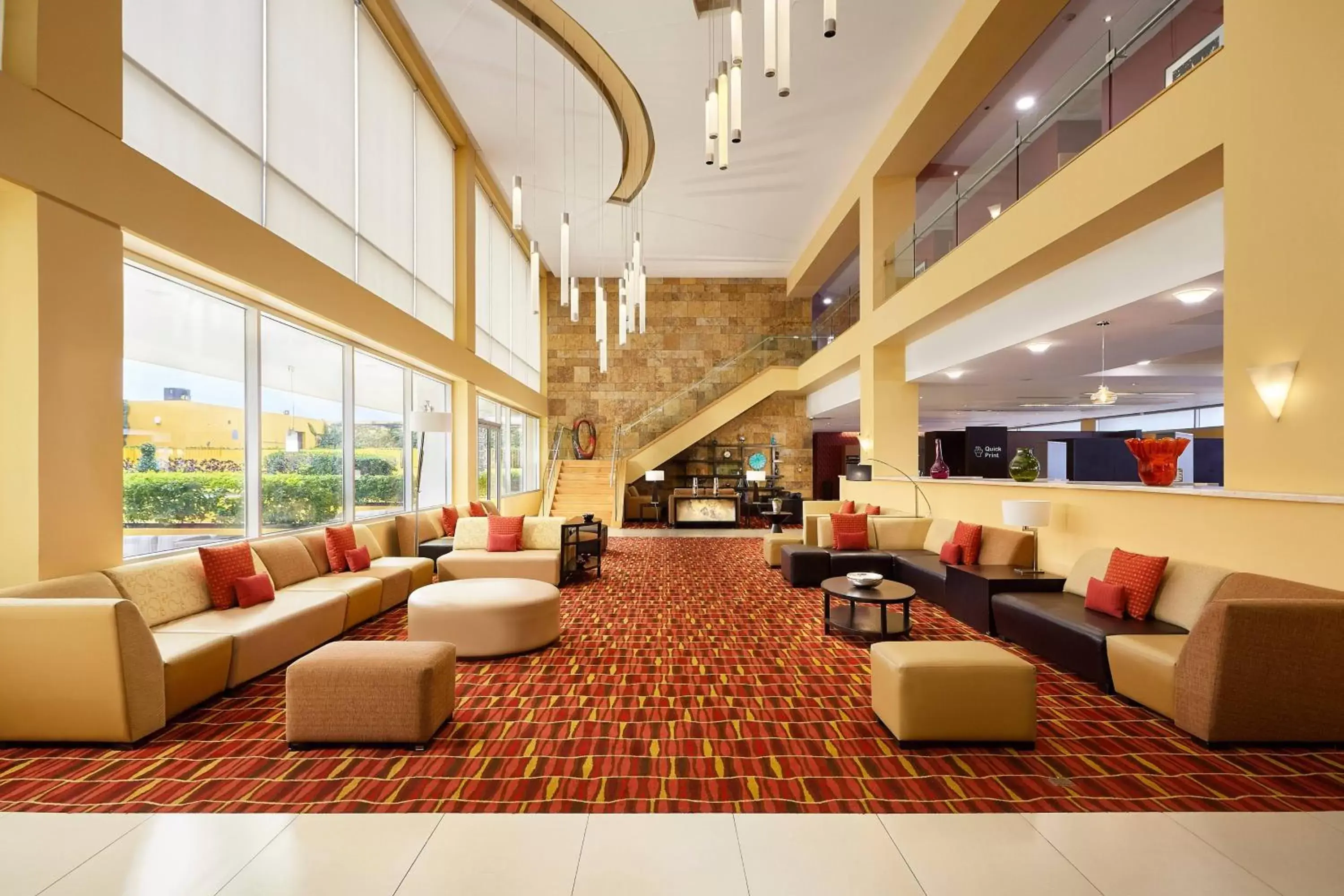 Lobby or reception, Lounge/Bar in Courtyard by Marriott Leon at The Poliforum