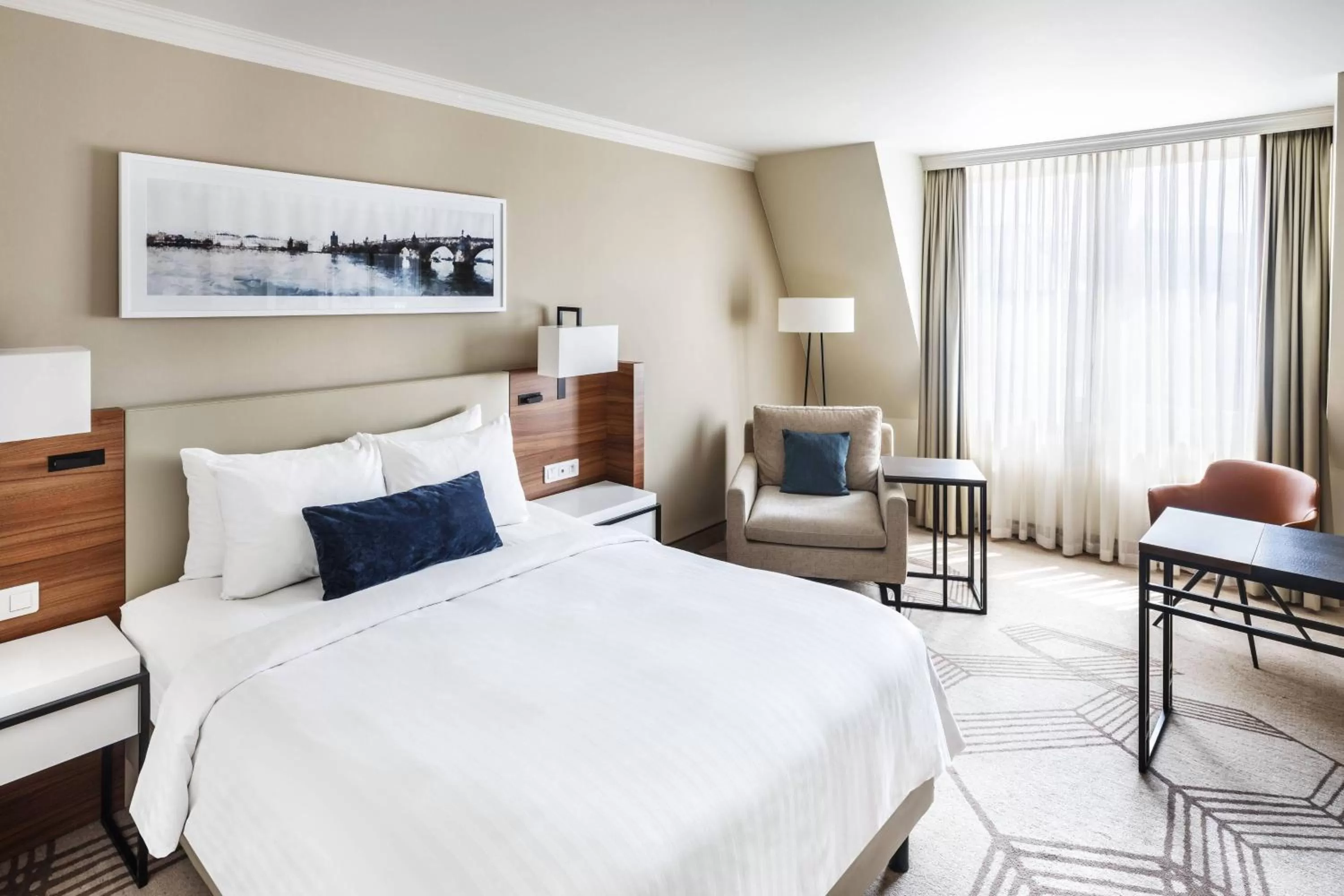 Photo of the whole room, Bed in Prague Marriott Hotel