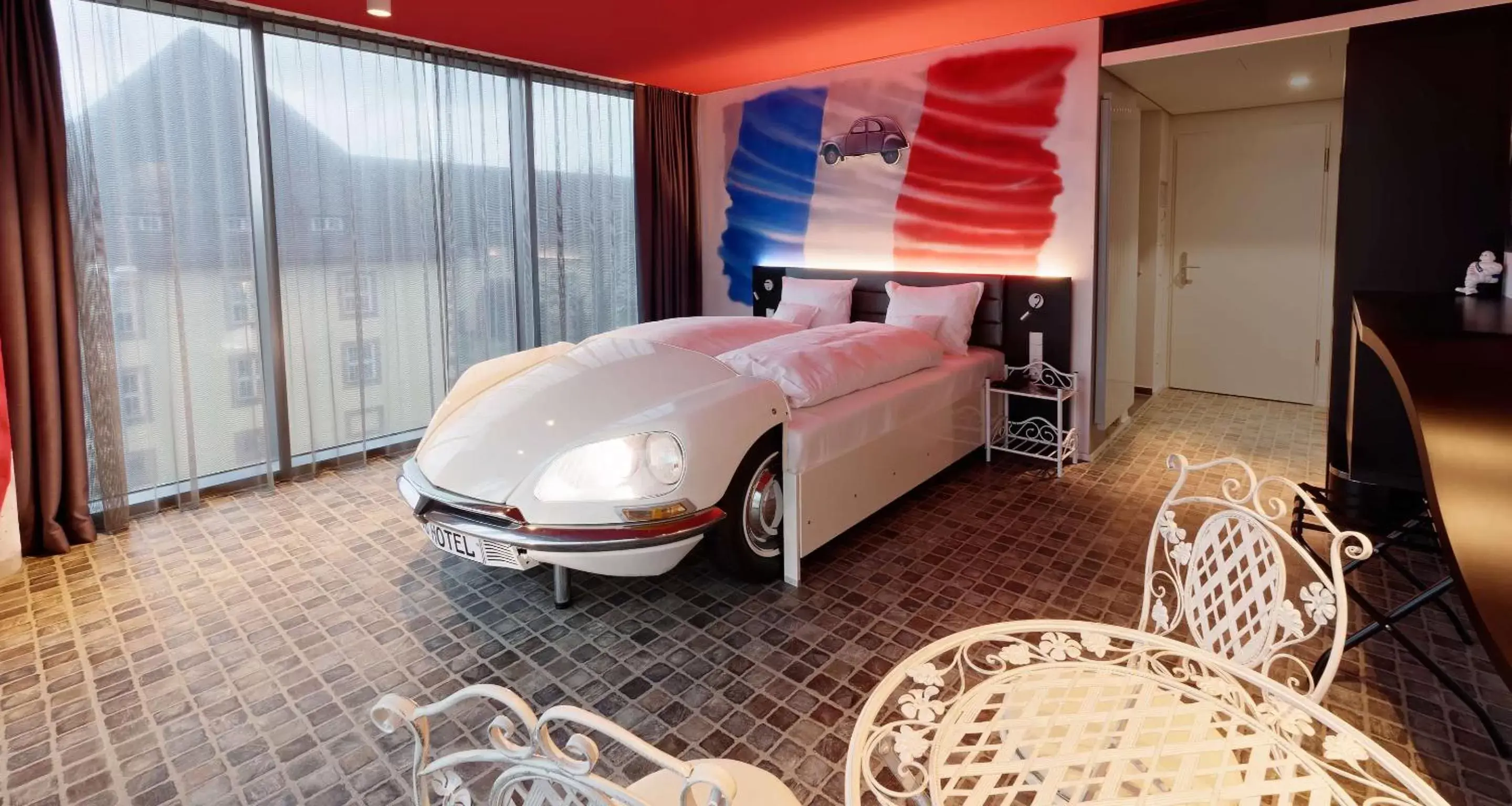 Bedroom, Bed in V8 HOTEL Motorworld Region Stuttgart