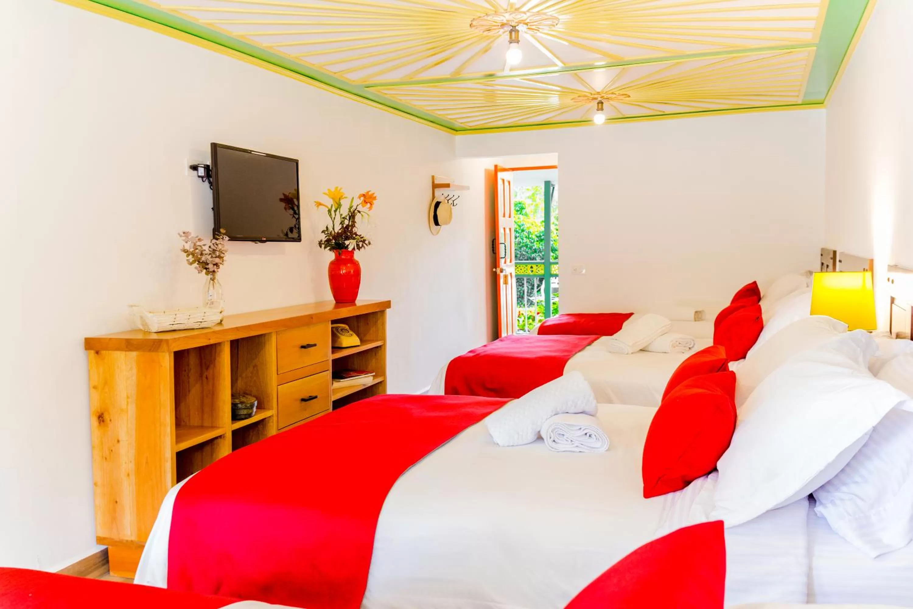 Bed in Hotel Mirador de Boquia Salento