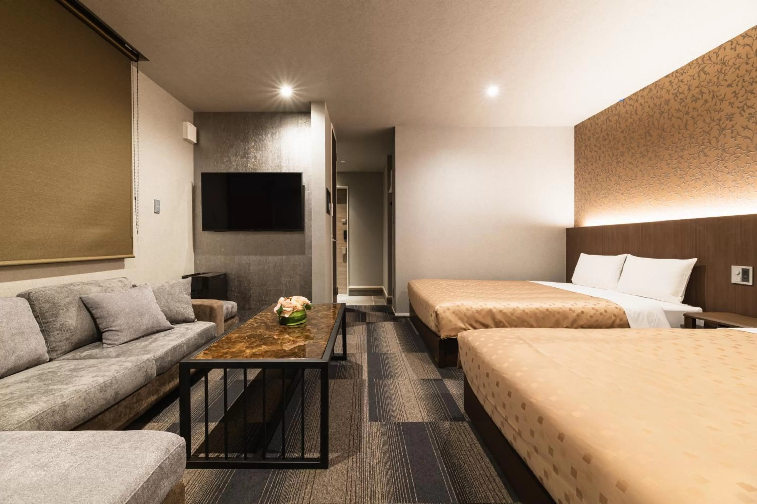 Photo of the whole room, Bed in GRAND BASE Hakata Naraya