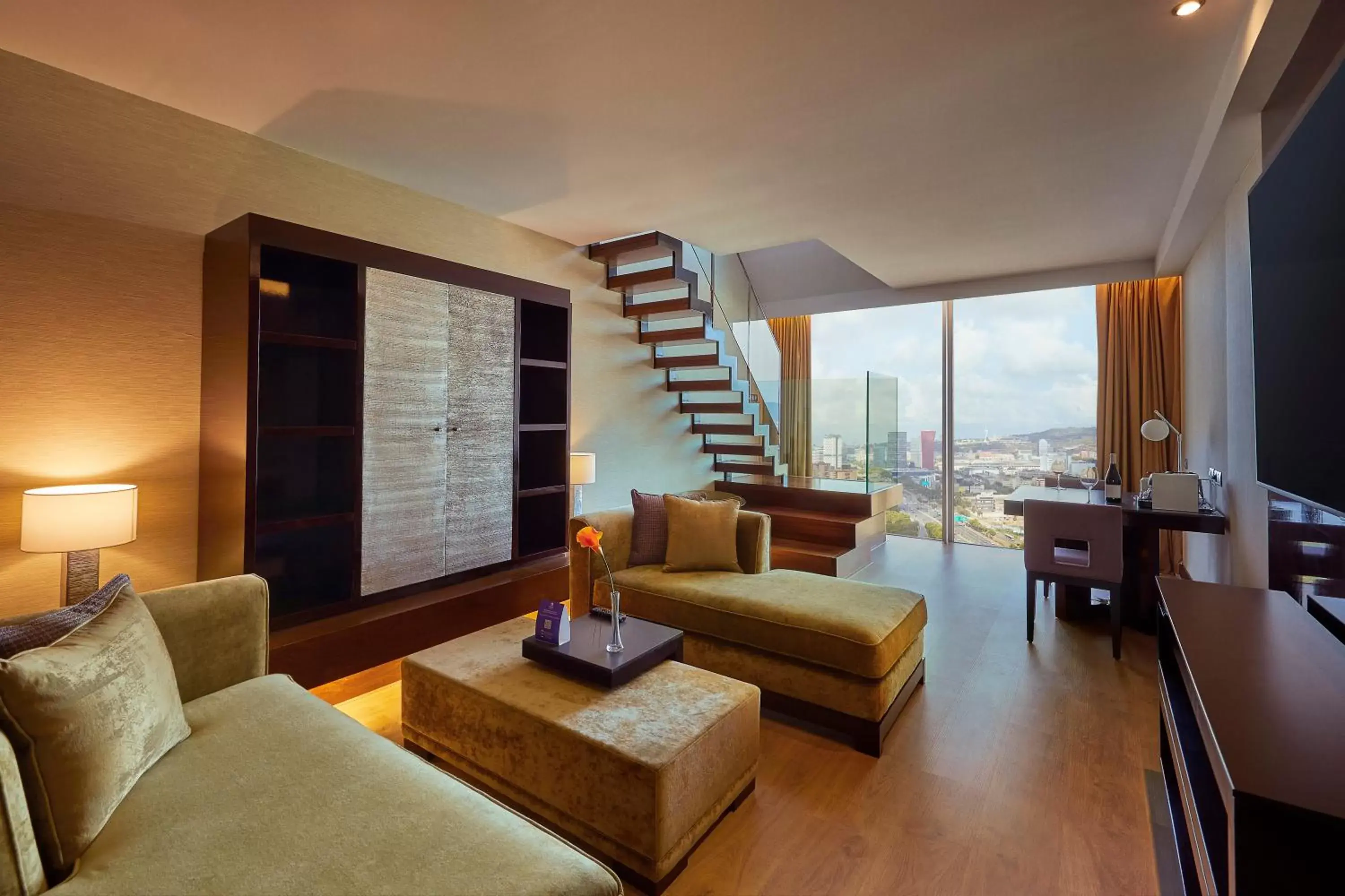View (from property/room), Seating Area in Hyatt Regency Barcelona Tower