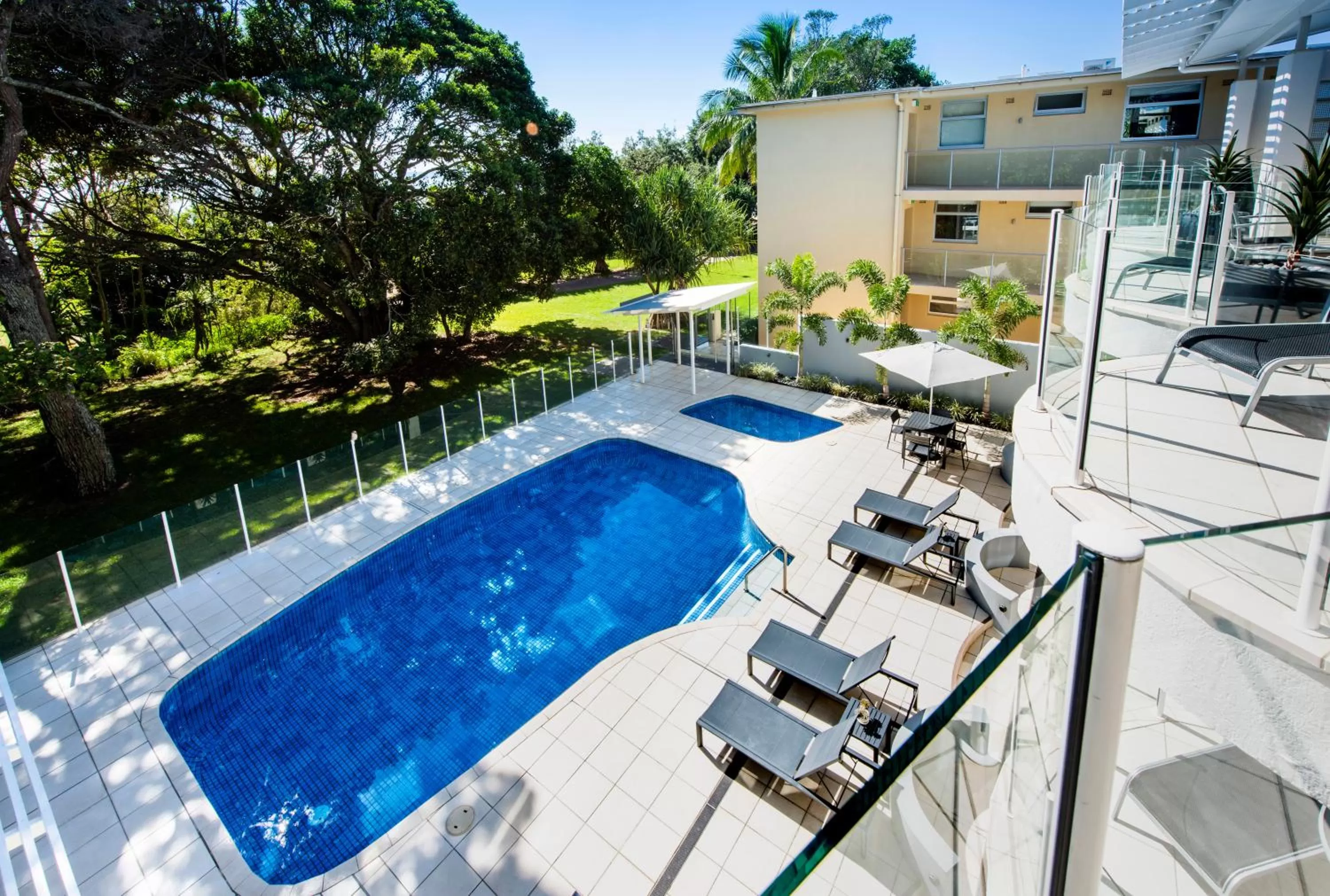 Pool view in SandCastles Noosa