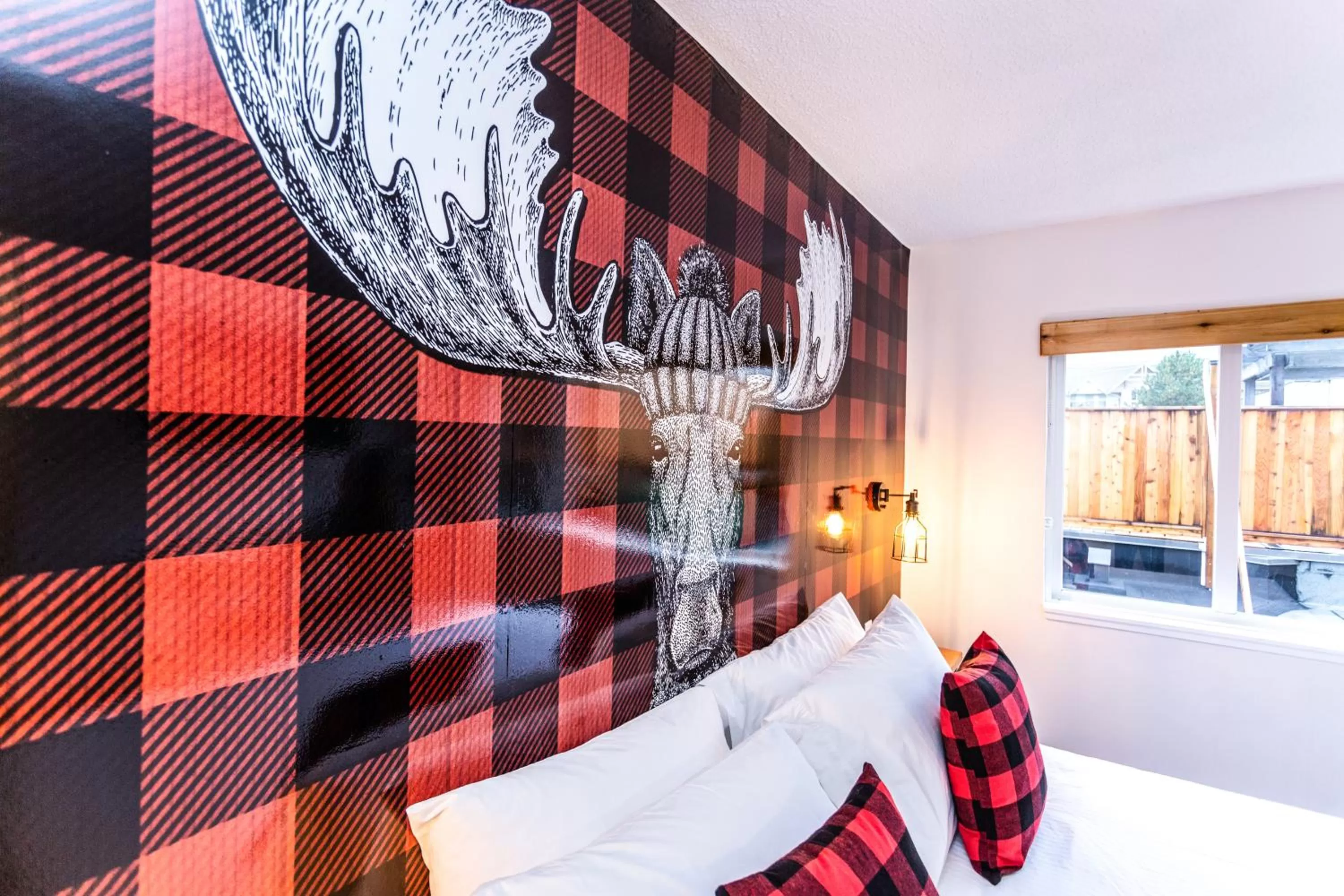 Decorative detail, Bed in Crash Hotel Squamish